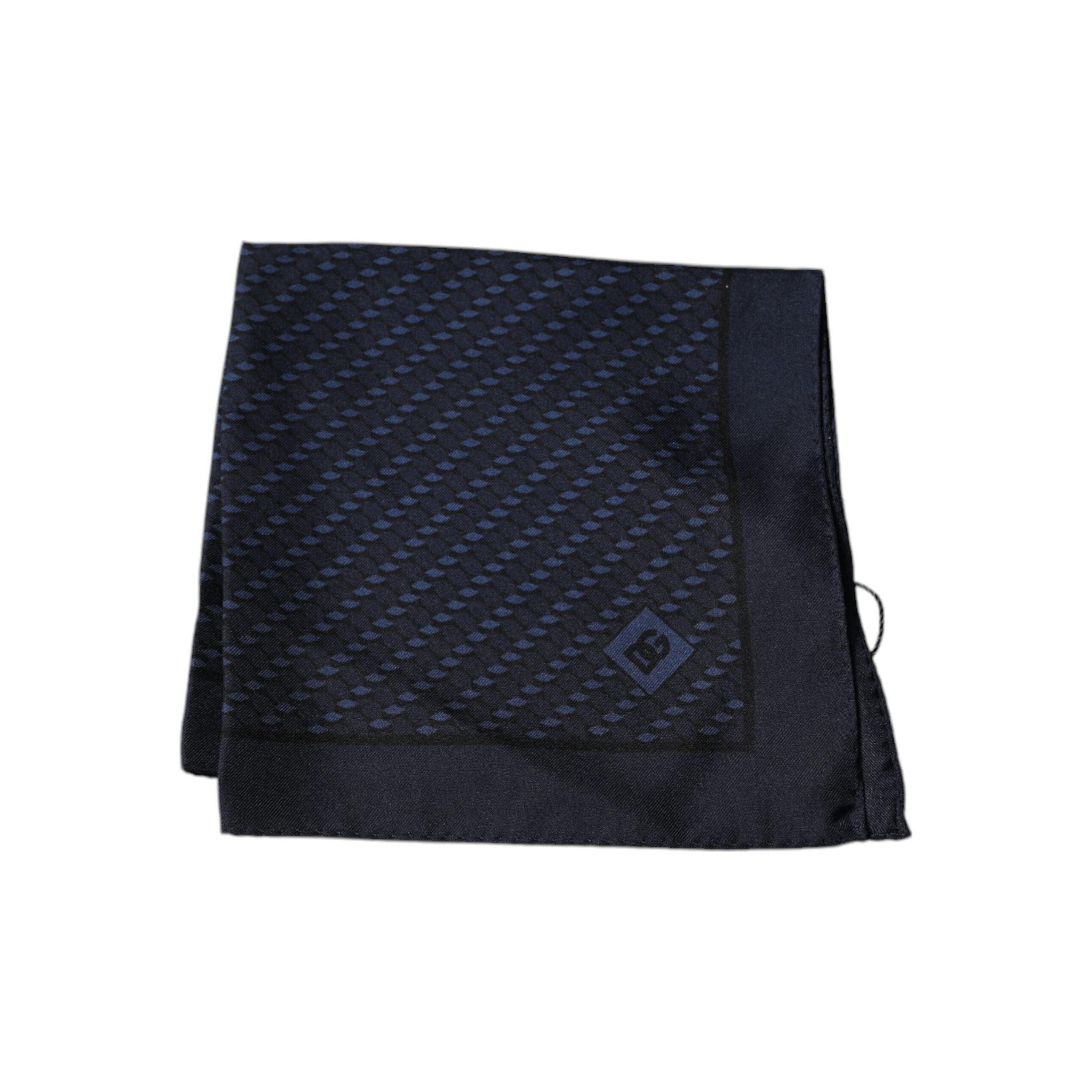 Dolce & Gabbana Dark Blue Silk Fantasy Square Scarf