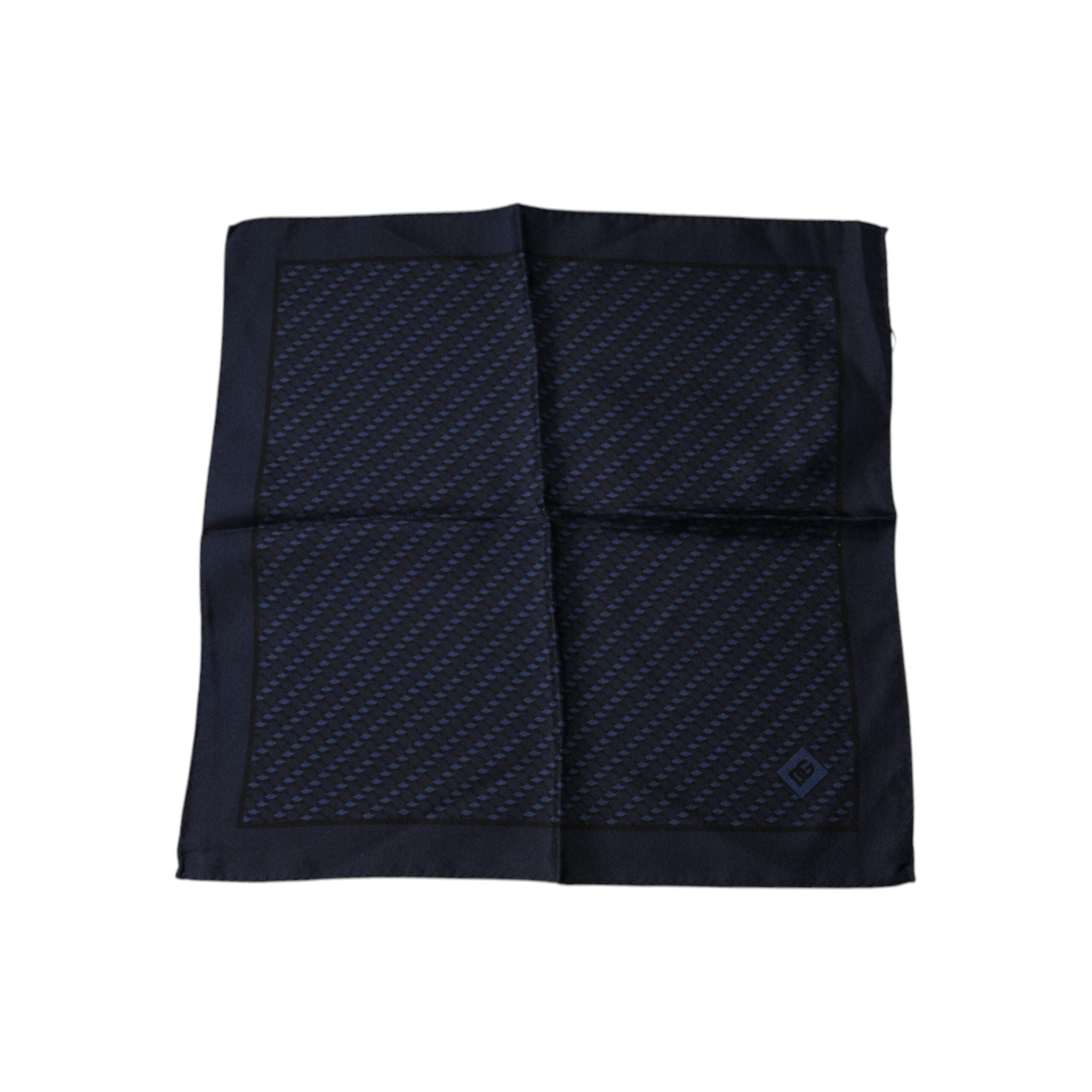 Dolce & Gabbana Dark Blue Silk Fantasy Square Scarf