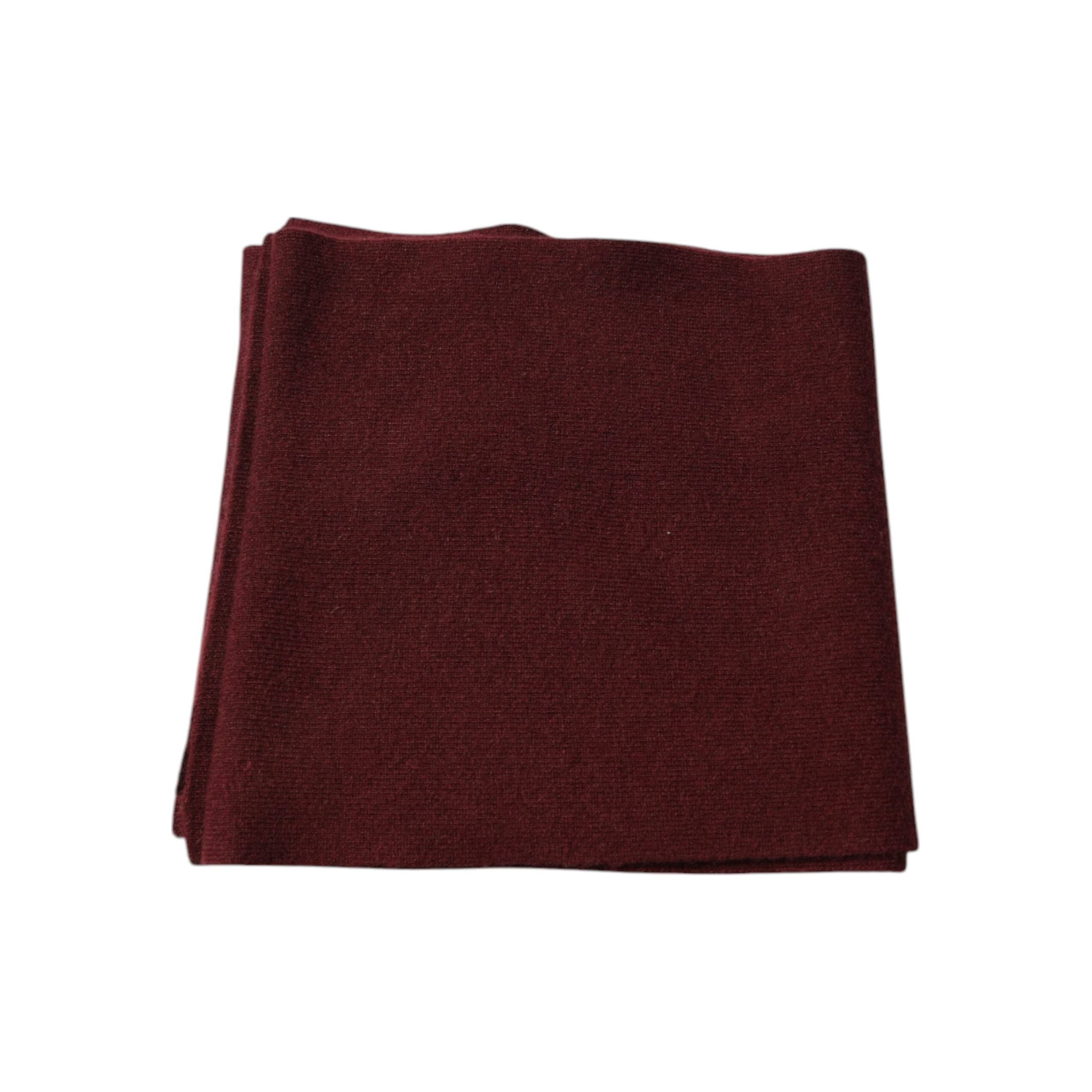Dolce & Gabbana Maroon Cashmere Skinny Neck Wrap Scarf
