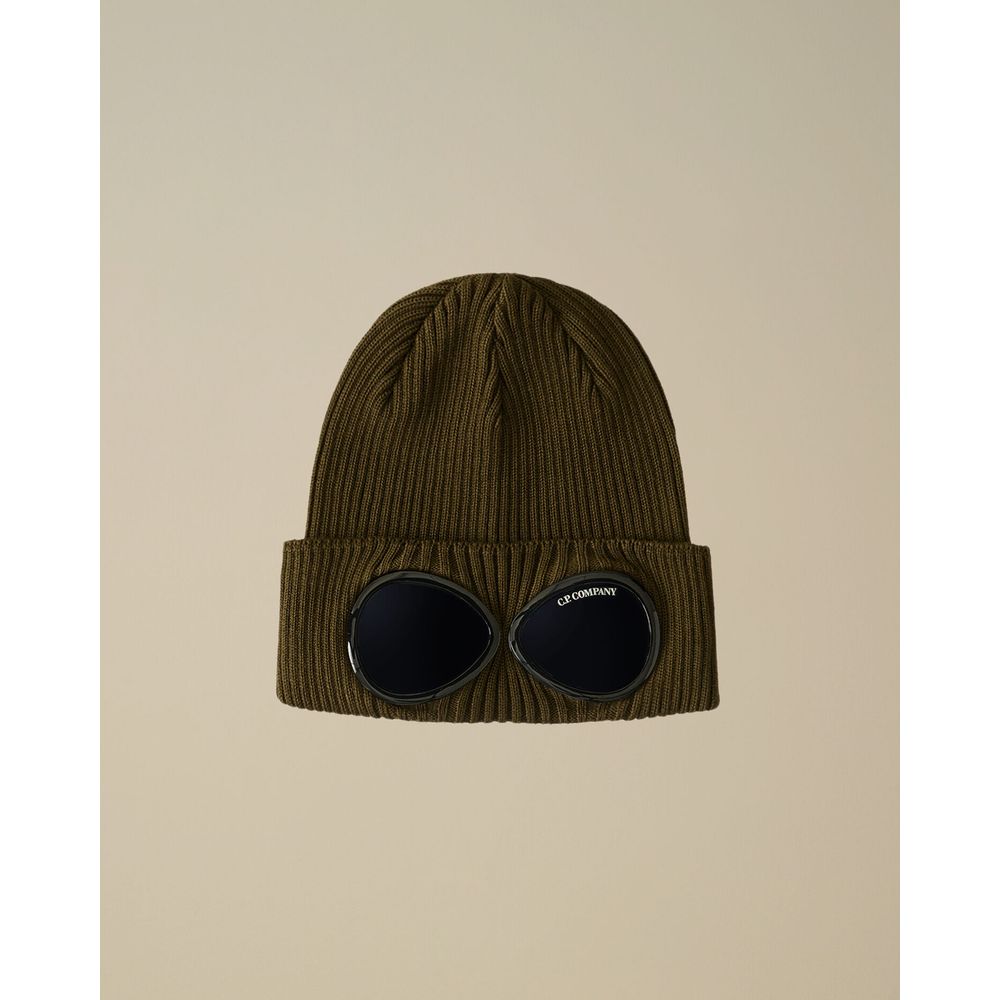 C.P. Company Black Wool Cap for Elevated Style