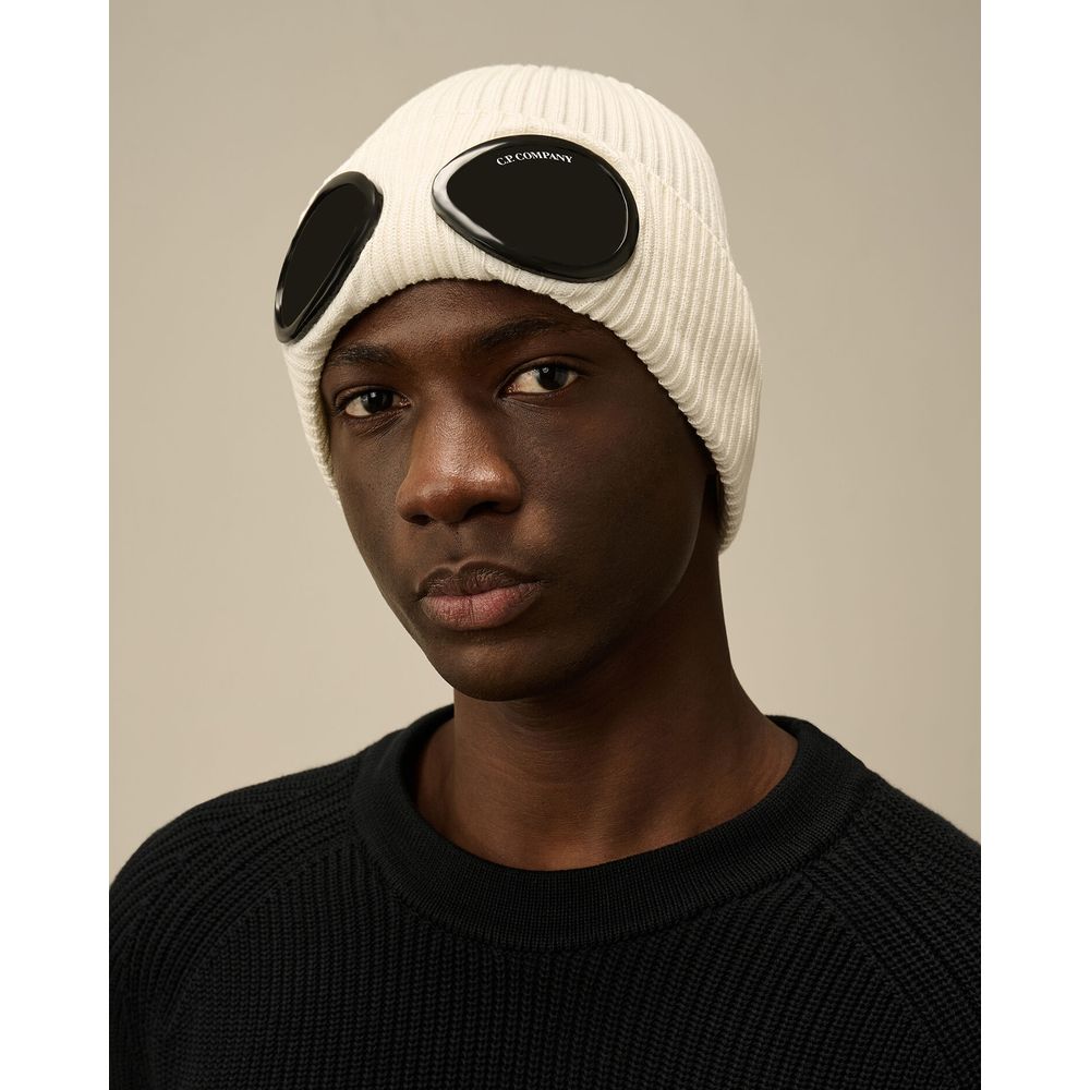 C.P. Company Black Wool Cap for Elevated Style
