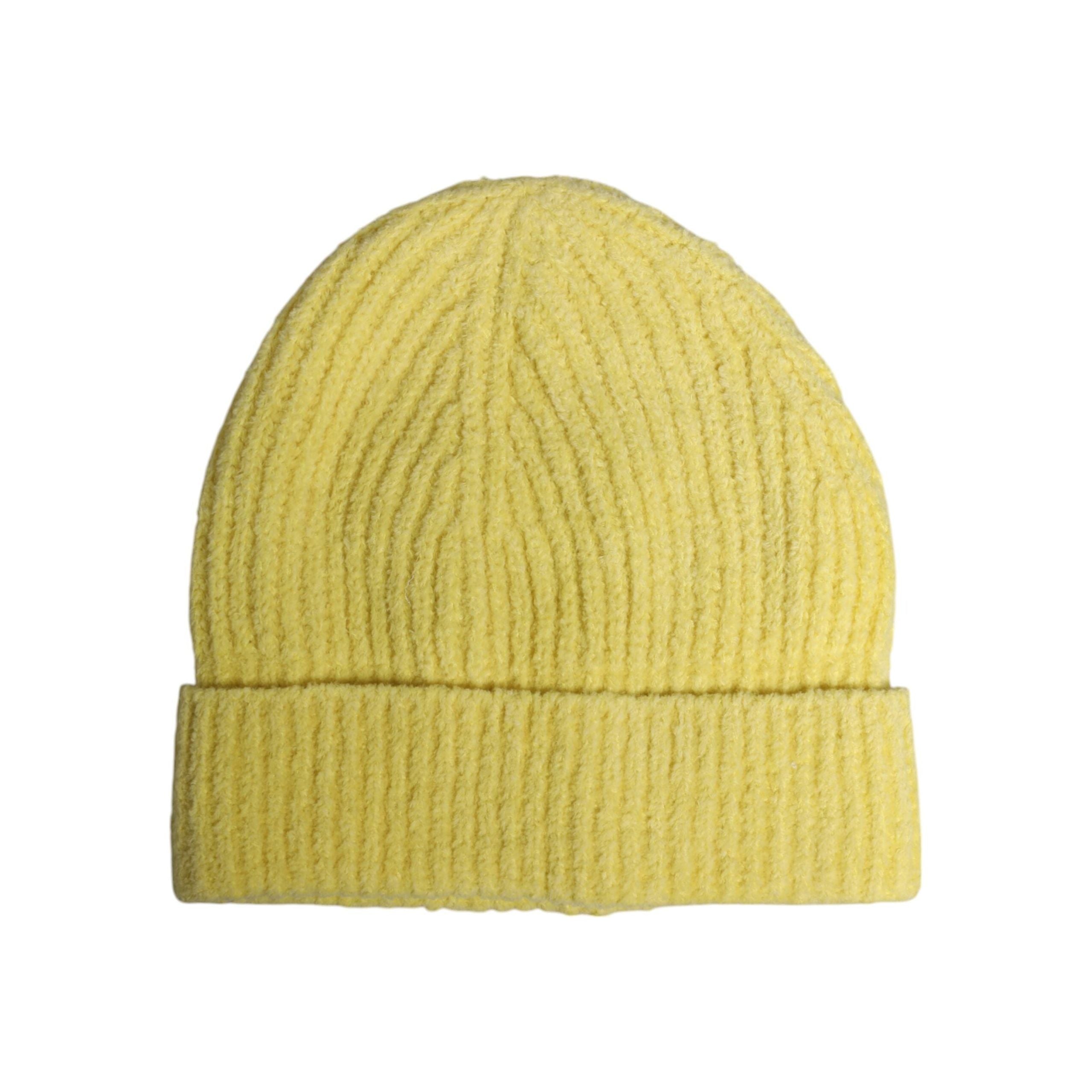 Dolce & Gabbana Yellow Cotton Knitted Winter Beanie Hat
