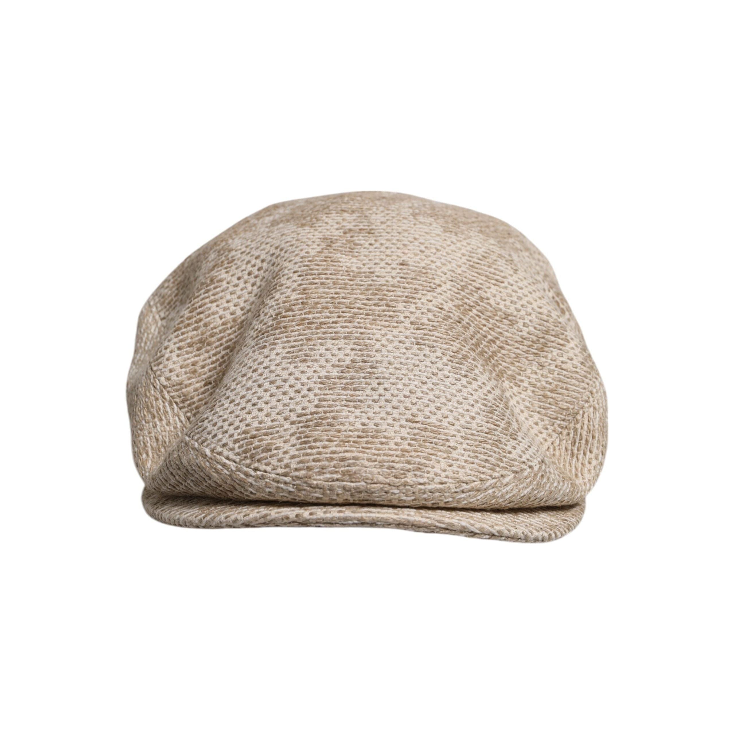 Dolce & Gabbana Beige Floral Linen Newsboy Hat Elegance