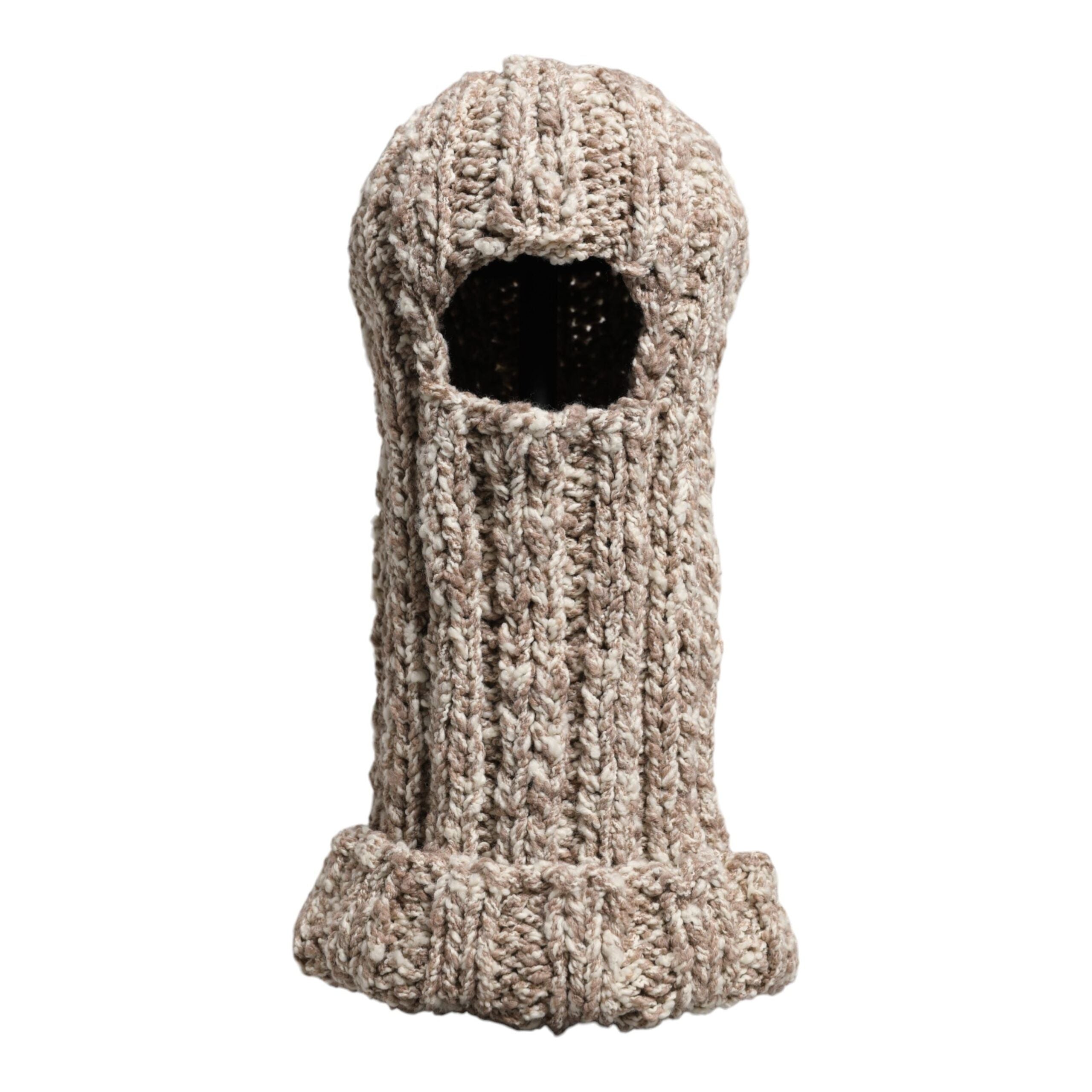 Dolce & Gabbana Beige Wool Knitted Ski Mask Balaclava Hat