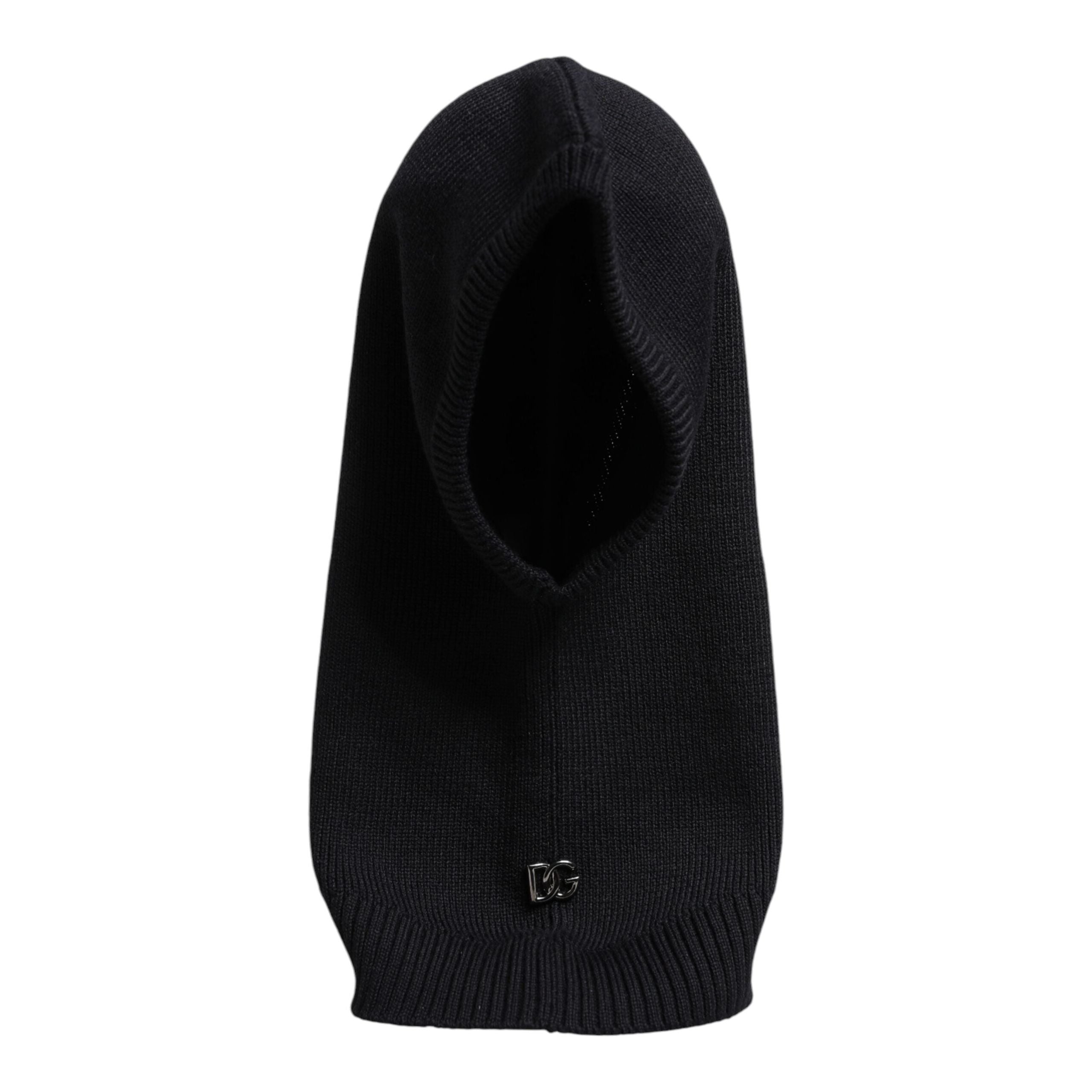 Dolce & Gabbana Black Wool Whole Head Wrap Balaclava Hat