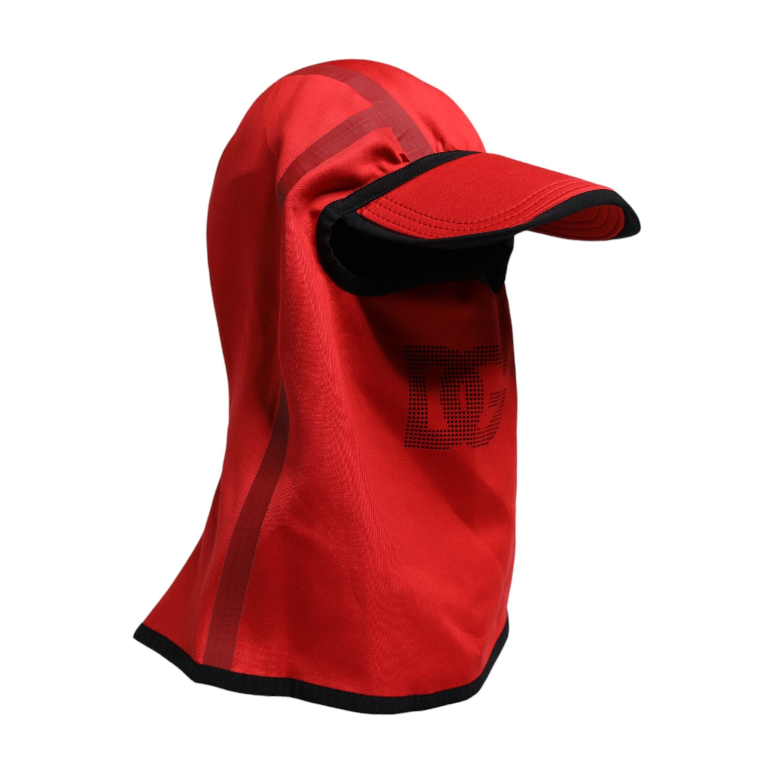 Dolce & Gabbana Red Wool Wide Brim Balaclava Hat