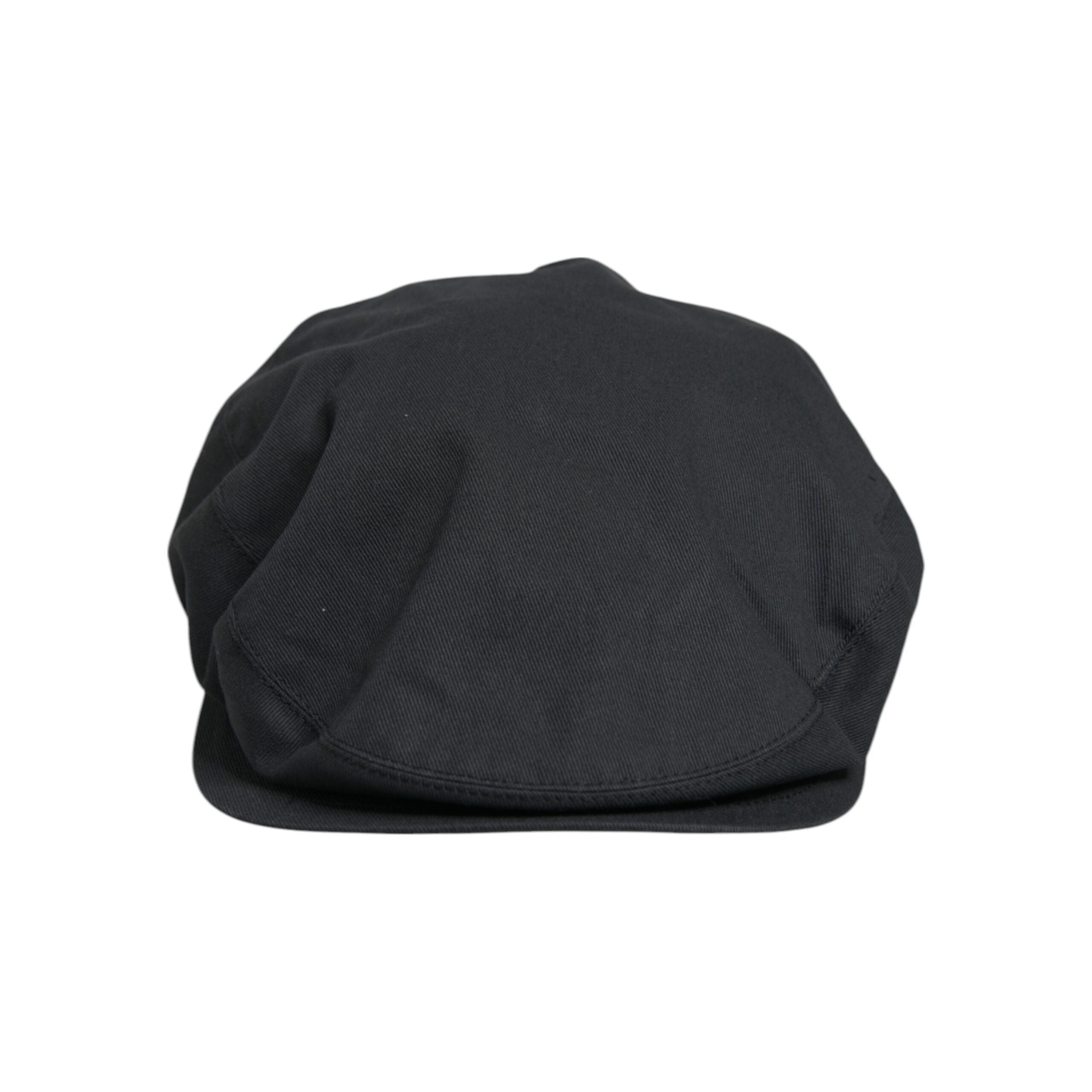 Dolce & Gabbana Black Cotton Newsboy Capello Cabbie Hat