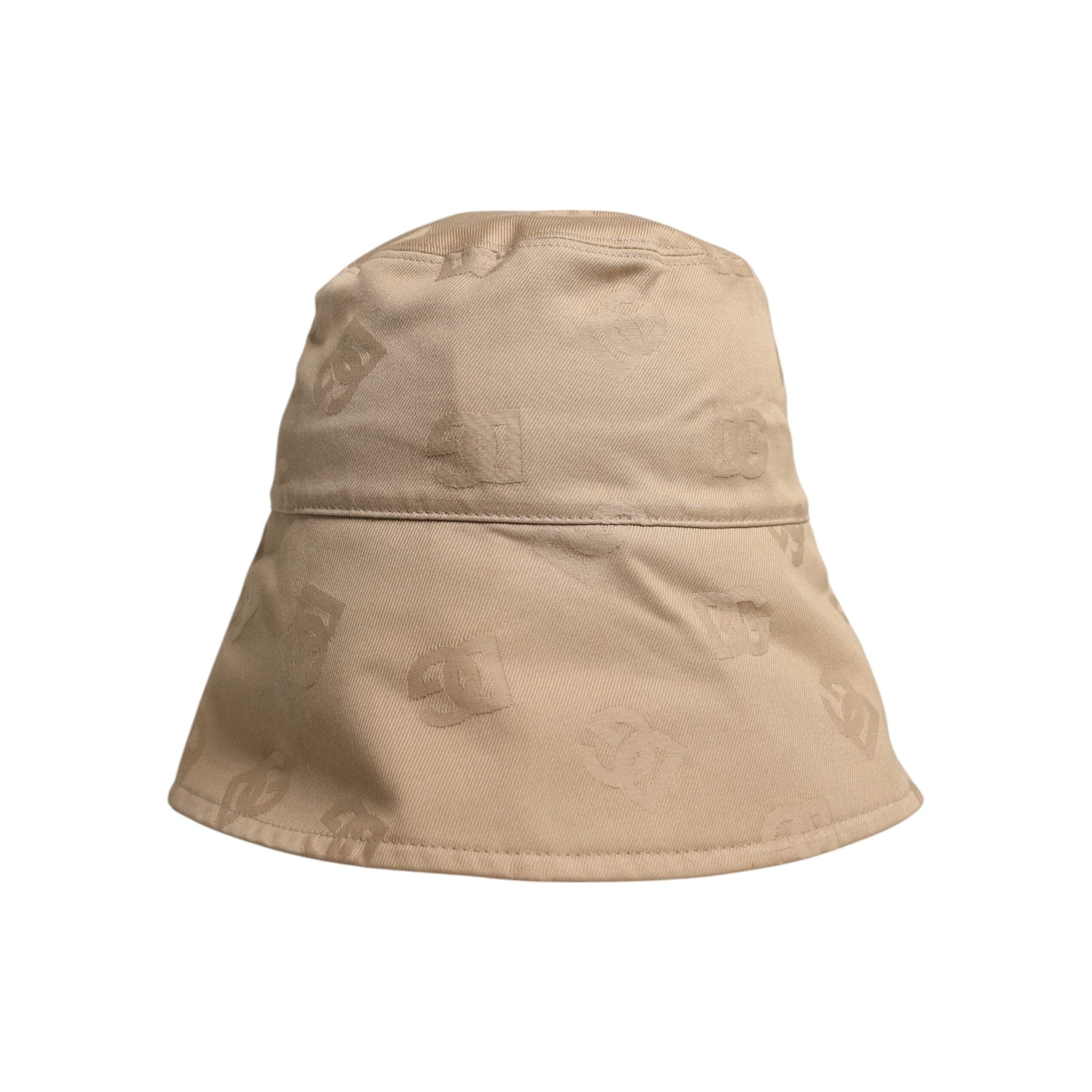 Dolce & Gabbana Beige Cotton Logo Monogram Bucket Cap