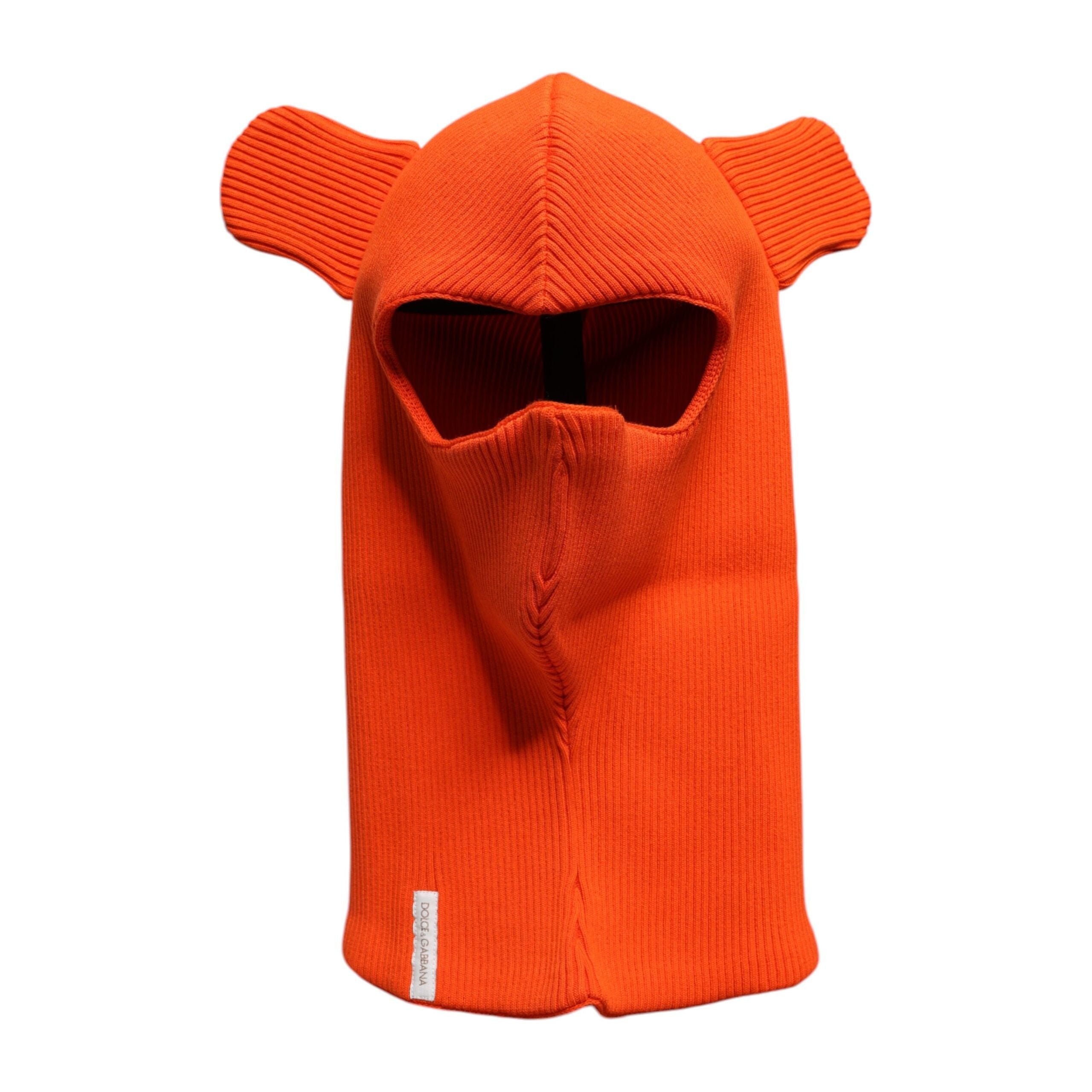 Dolce & Gabbana Orange Cotton Whole Head Wrap Balaclava Hat