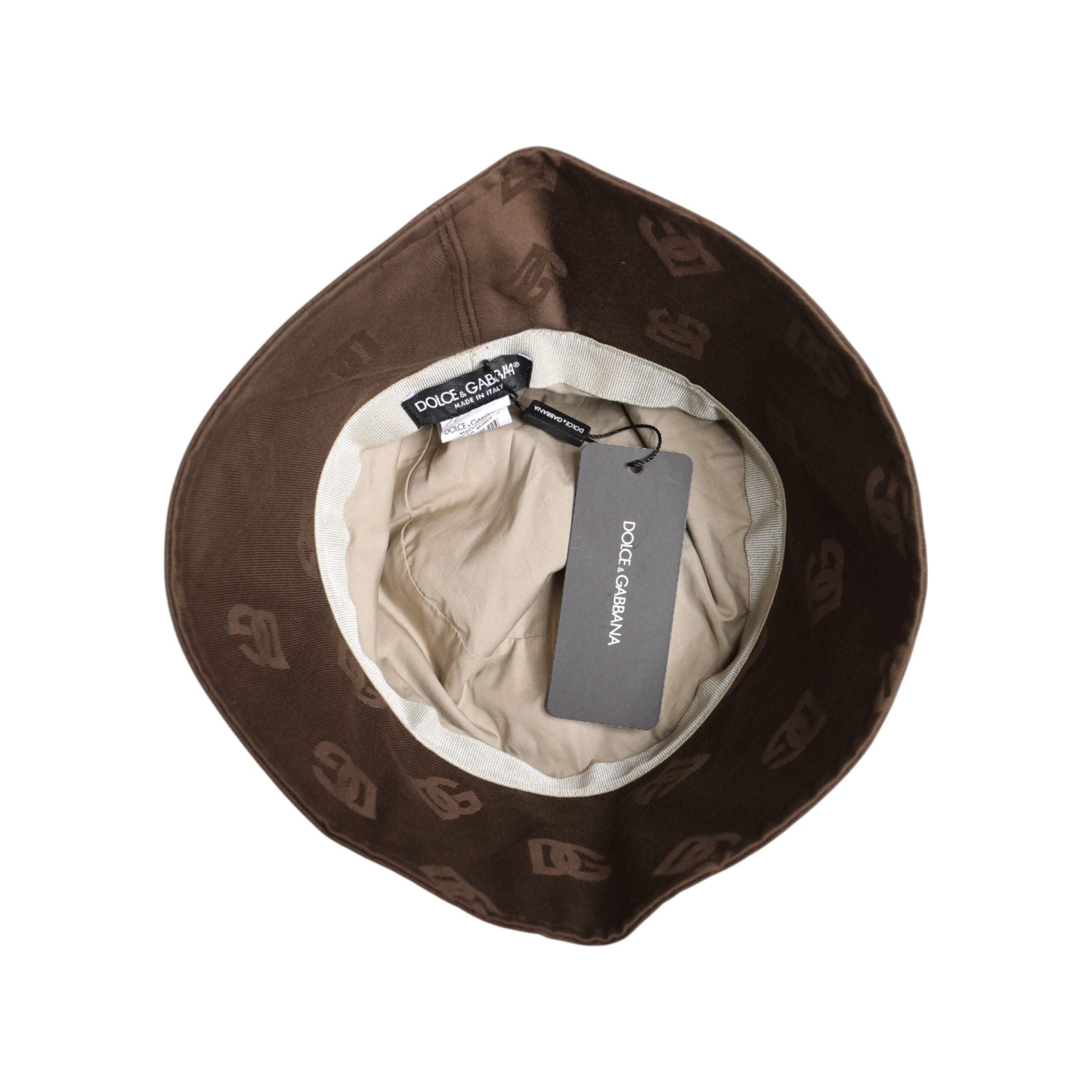 Dolce & Gabbana Brown Cotton Logo Monogram Bucket Cap