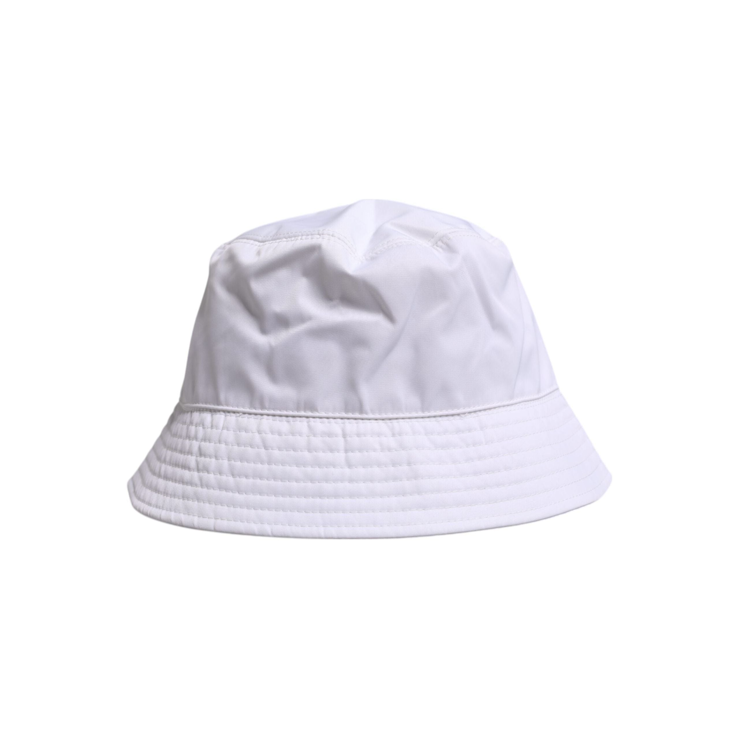 Dolce & Gabbana White Cotton Wide Brim Bucket Hat