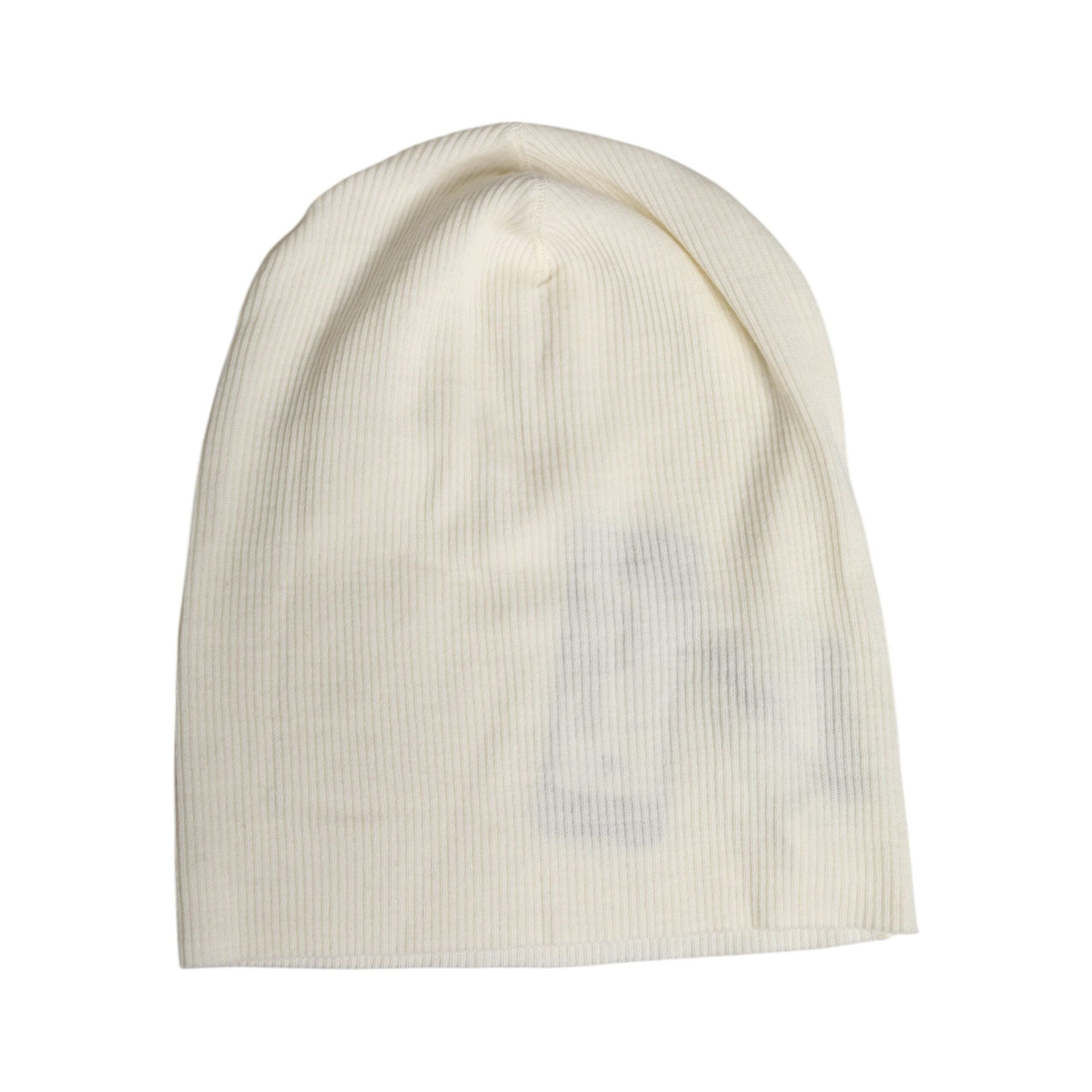 Dolce & Gabbana Beige Wool Blend Knitted Beanie Cap