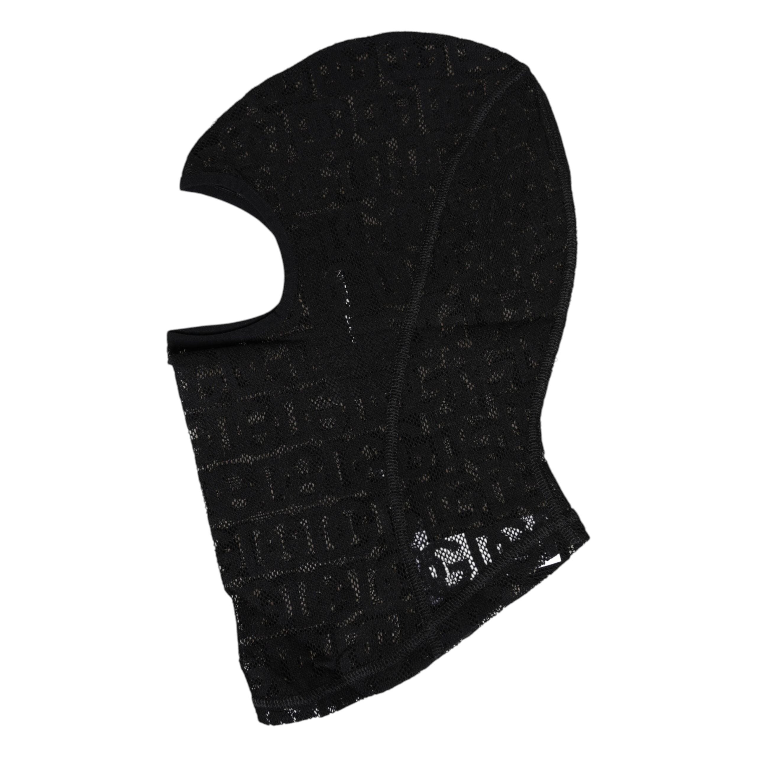 Dolce & Gabbana Black Logo Mesh Cotton Ski Mask Balaclava Hat