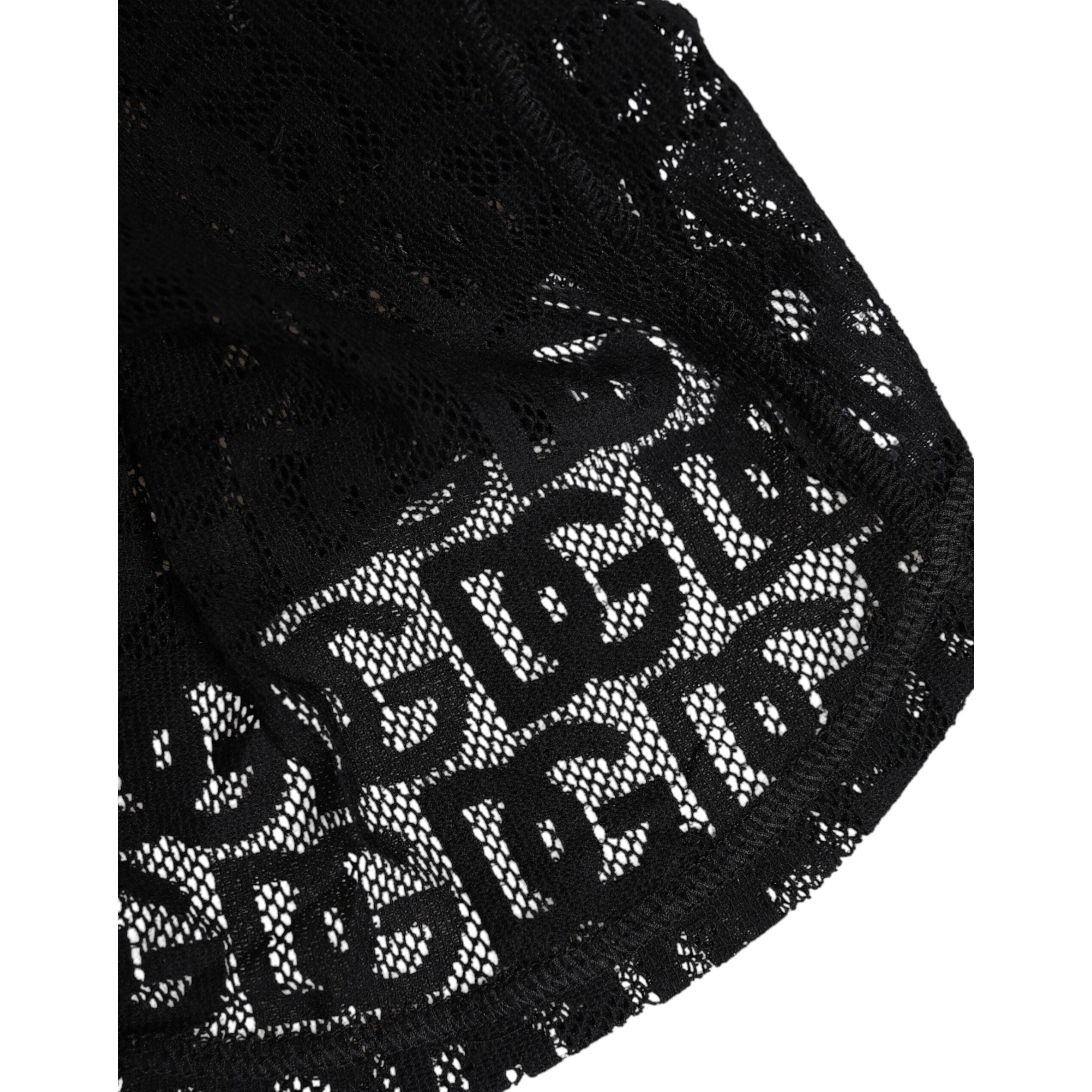 Dolce & Gabbana Black Logo Mesh Cotton Ski Mask Balaclava Hat