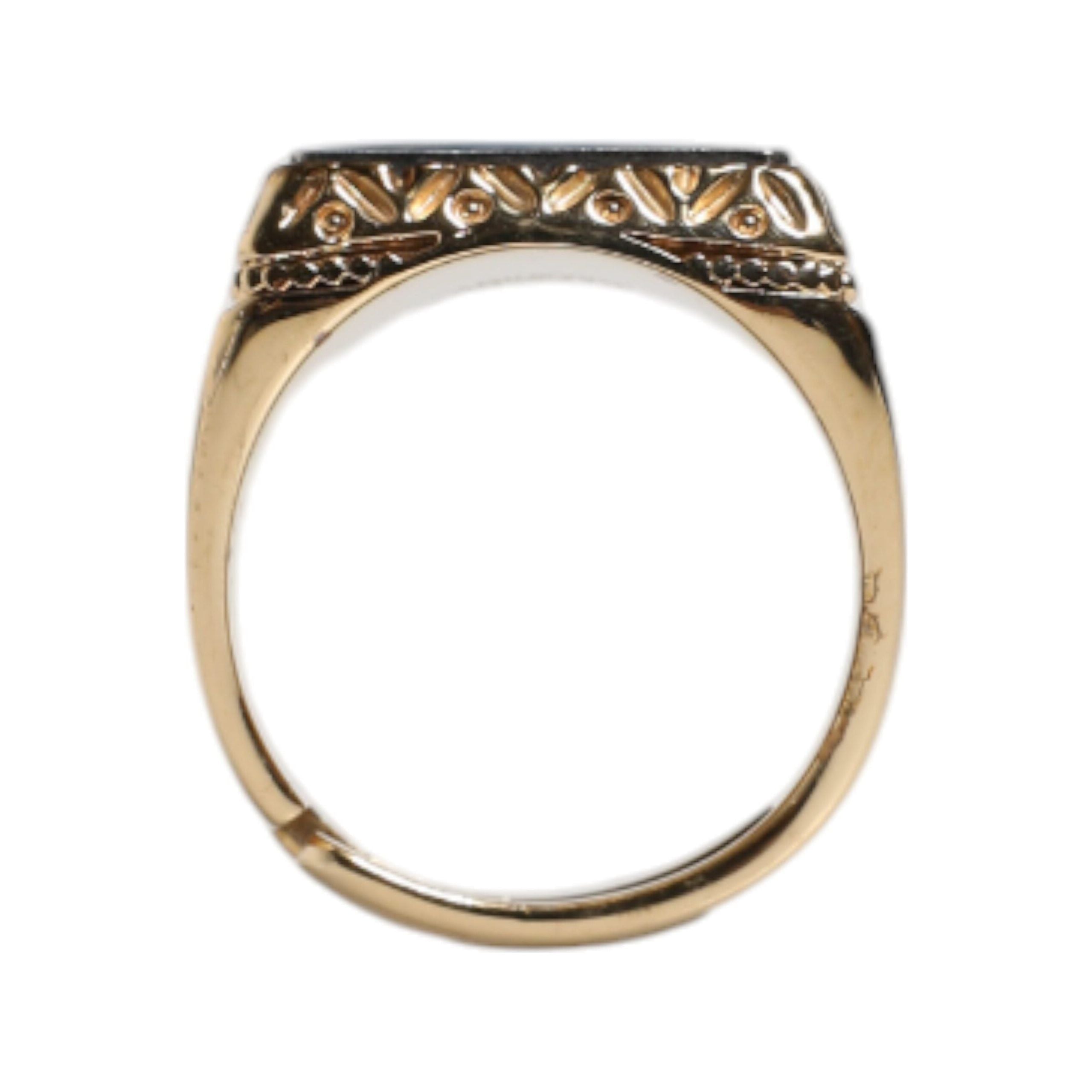 Dolce & Gabbana Gold Tone Sterling Silver 925 DG Crown Ring