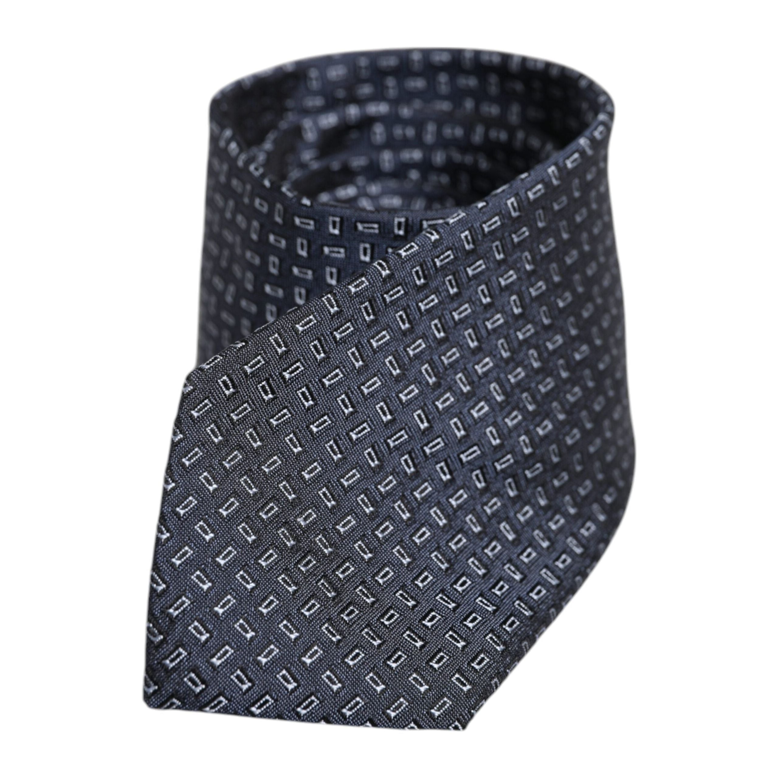Dolce & Gabbana Dark Blue Patterned Silk Adjustable Tie