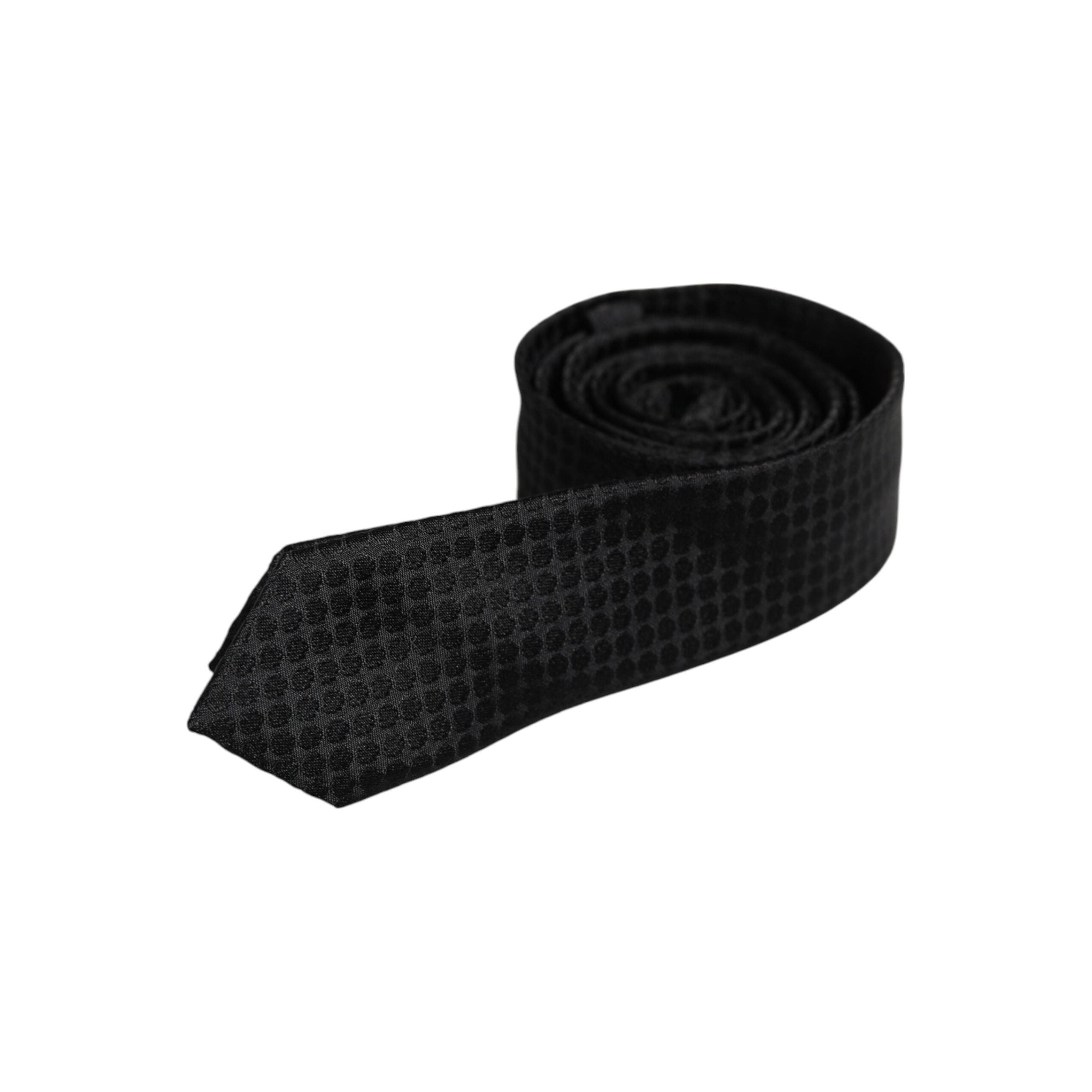 Dolce & Gabbana Black Silk Adjustable Necktie Tie
