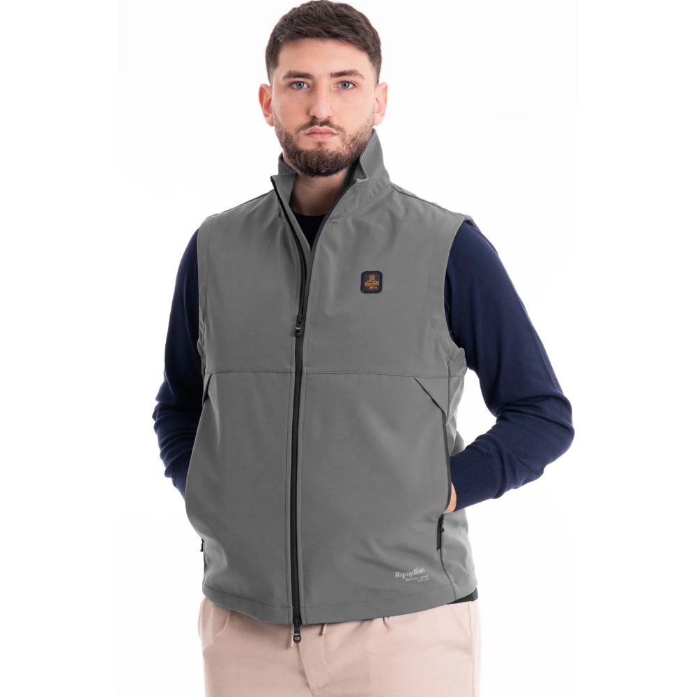 Refrigiwear Gray Nylon Vest for Elevated Urban Sophistication