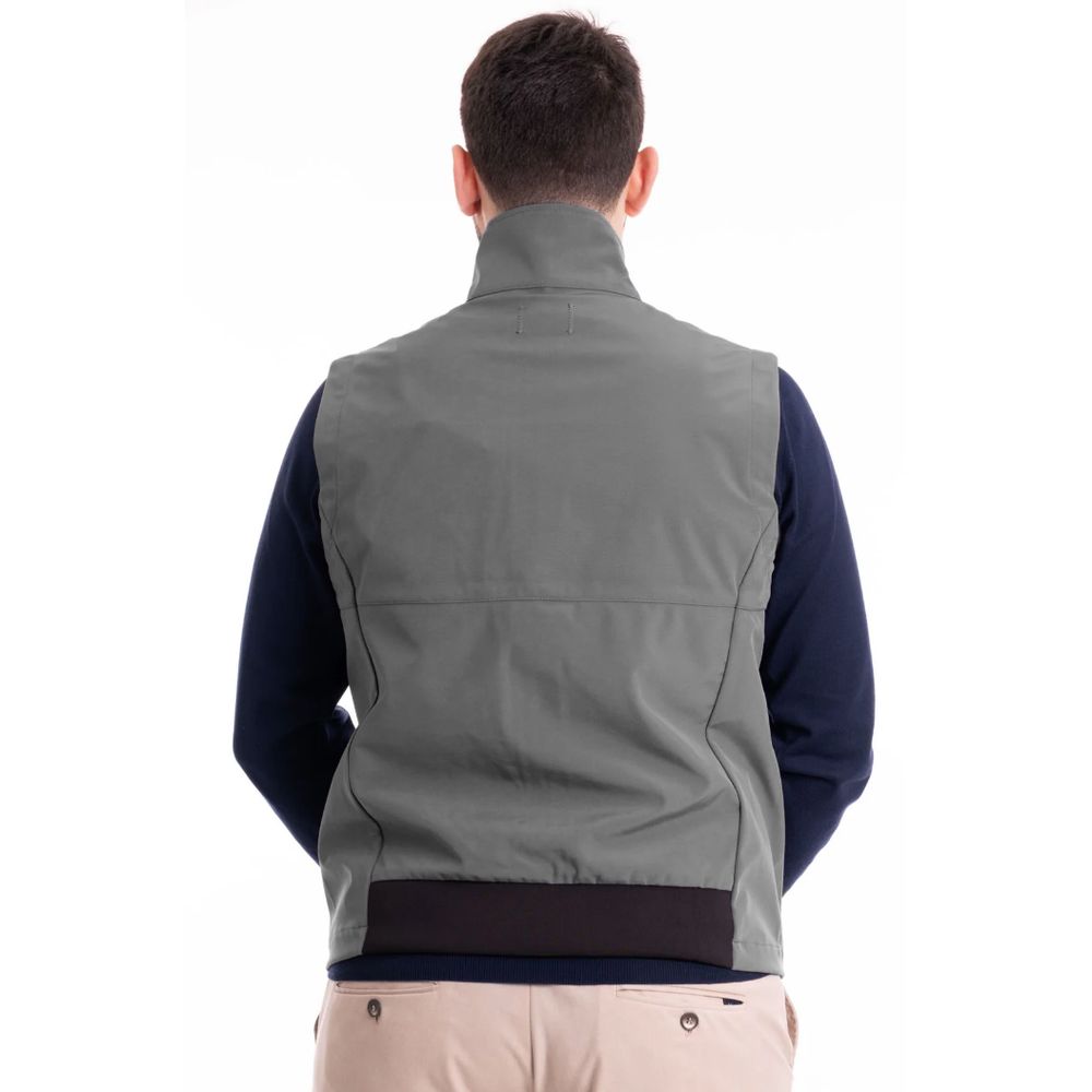 Refrigiwear Gray Nylon Vest for Elevated Urban Sophistication