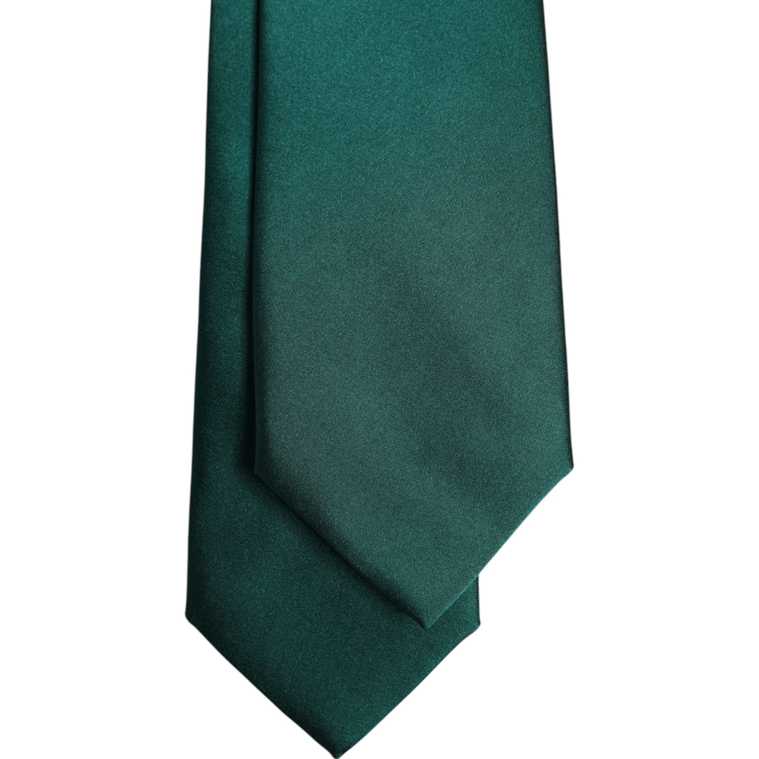 Dolce & Gabbana Green Solid Cotton Adjustable Necktie Tie