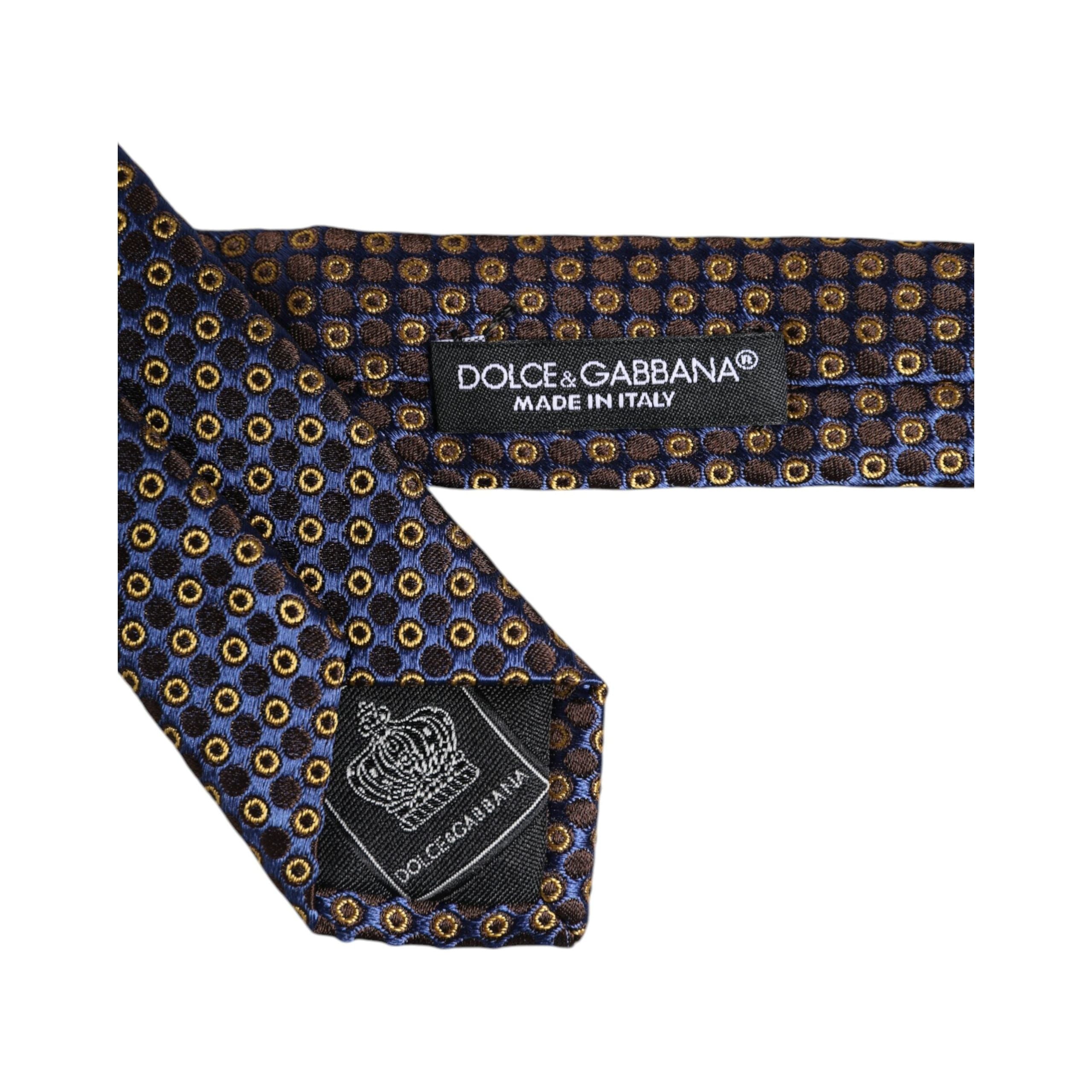 Dolce & Gabbana Brown Silk Adjustable Necktie Tie