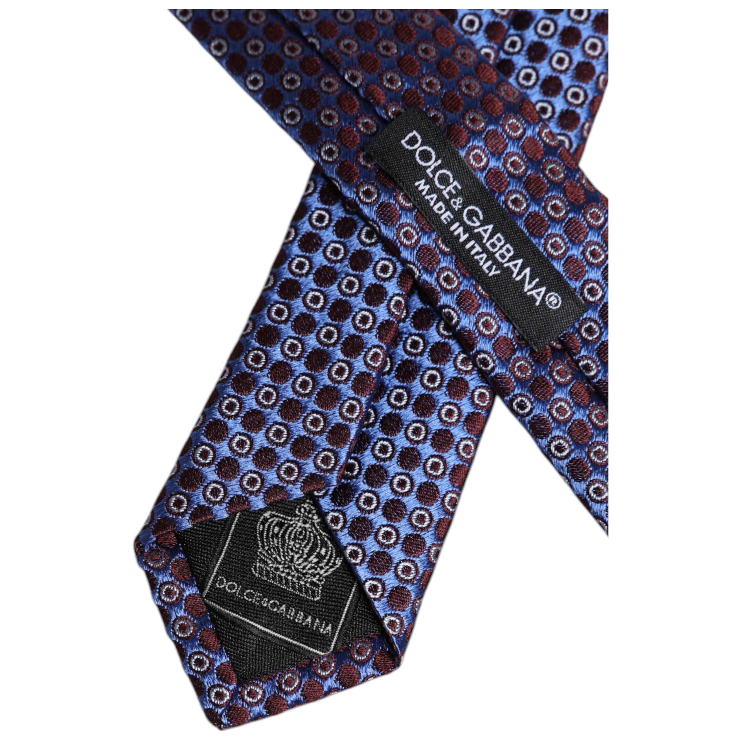 Dolce & Gabbana Blue Silk Adjustable Necktie Tie Elegance