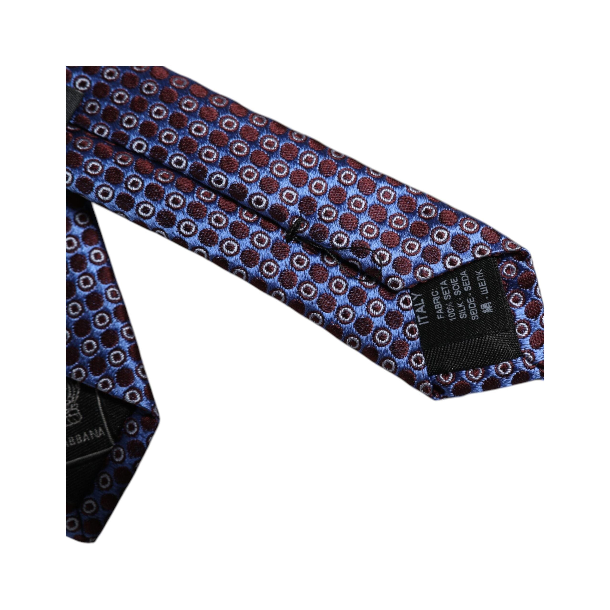 Dolce & Gabbana Blue Silk Adjustable Necktie Tie Elegance