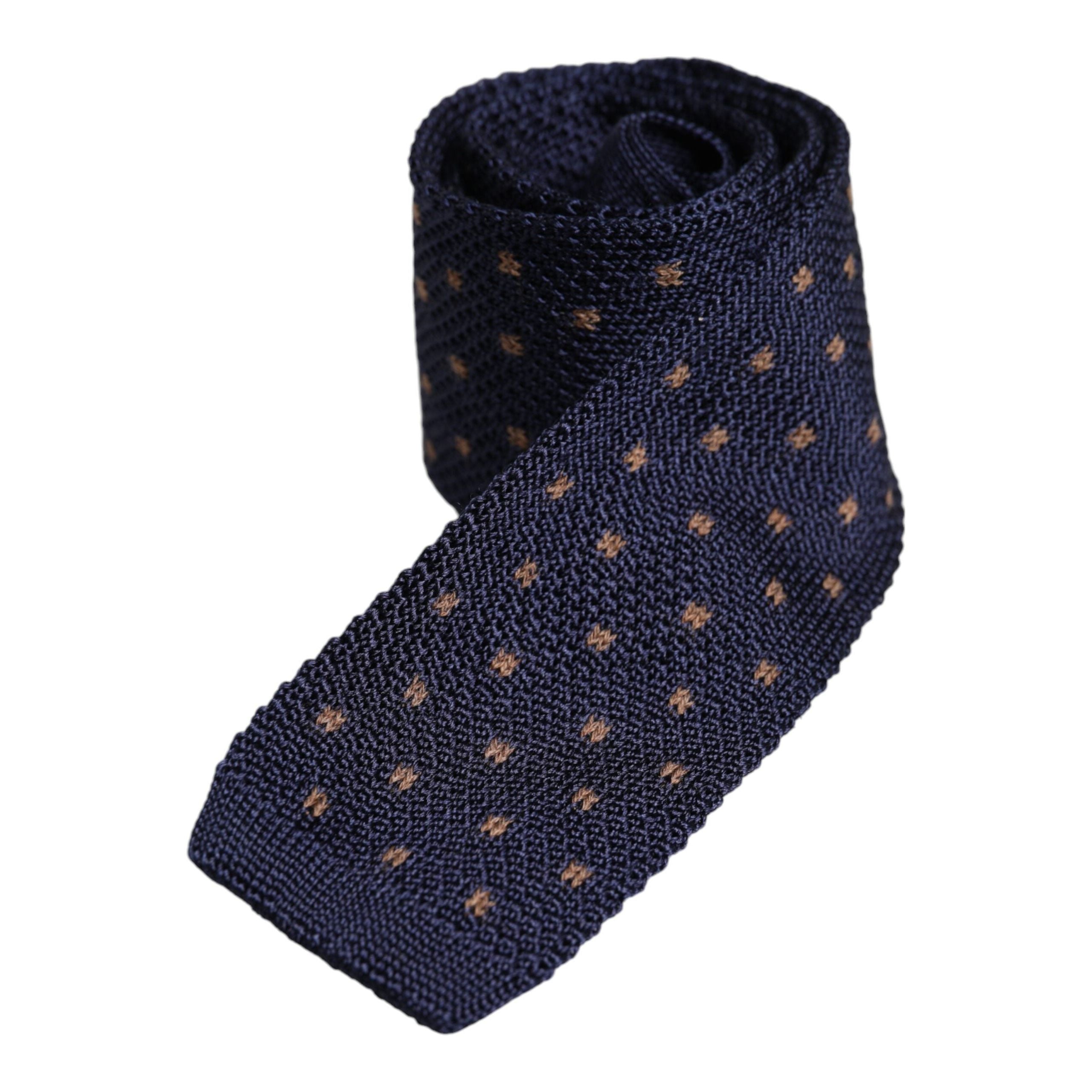 Dolce & Gabbana Blue Polka Dot Silk Adjustable Necktie Tie