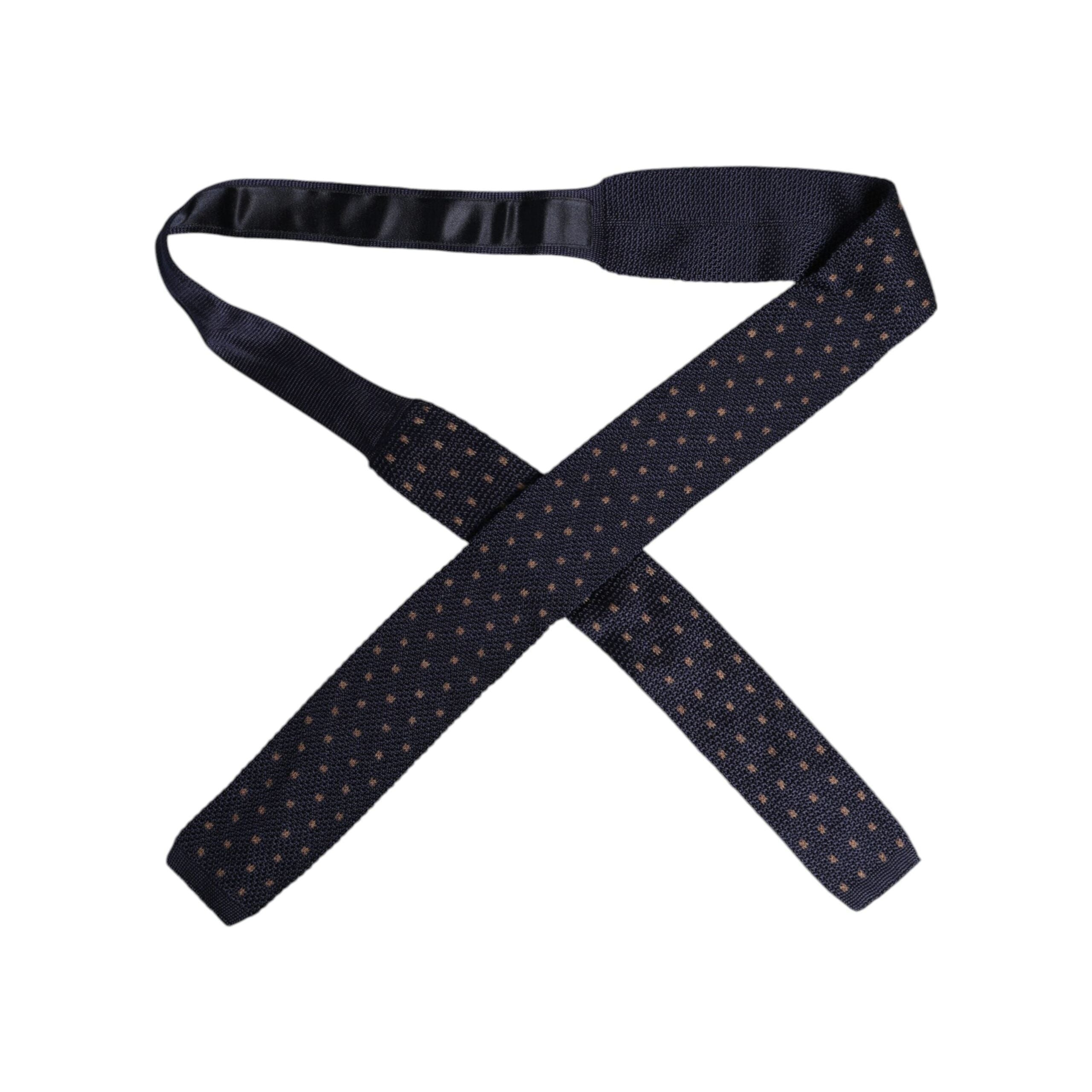 Dolce & Gabbana Blue Polka Dot Silk Adjustable Necktie Tie