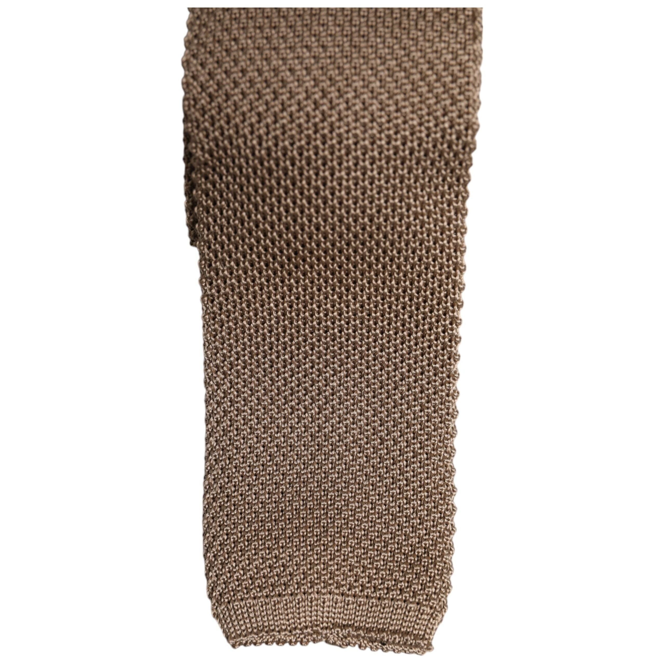 Dolce & Gabbana Brown Silk Adjustable Necktie Tie Elegance