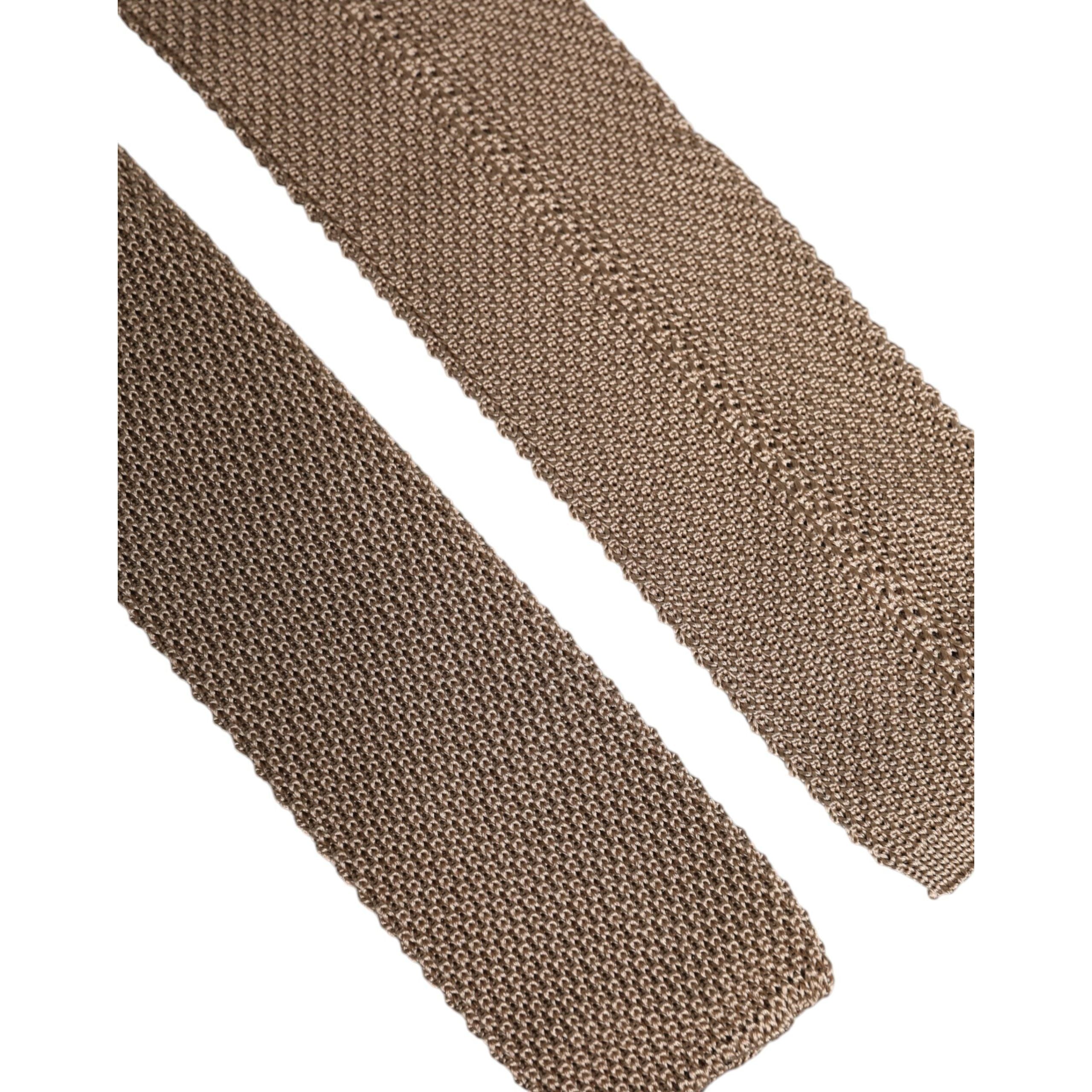 Dolce & Gabbana Brown Silk Adjustable Necktie Tie Elegance