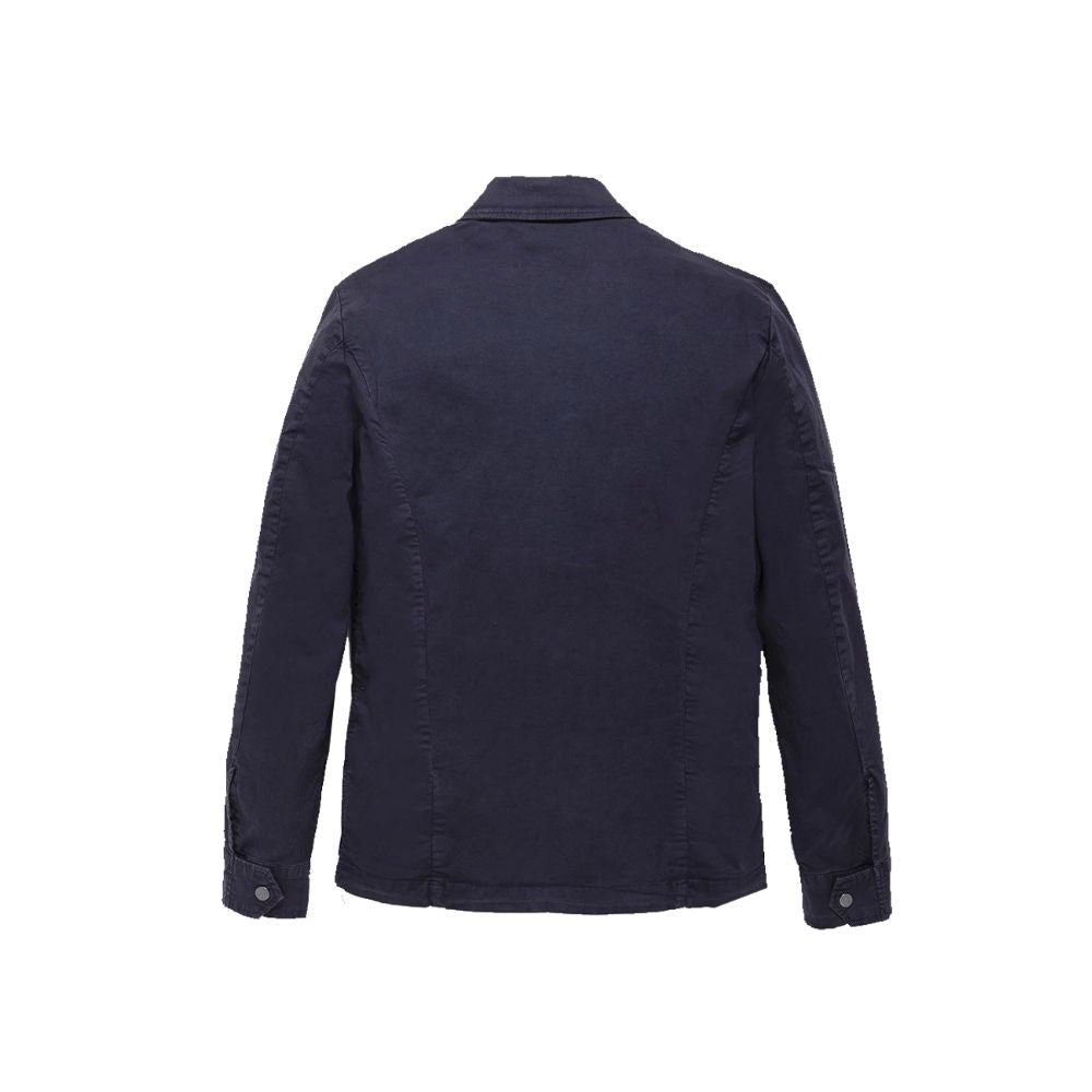 Refrigiwear Blue Cotton Jacket for Effortless Sophistication