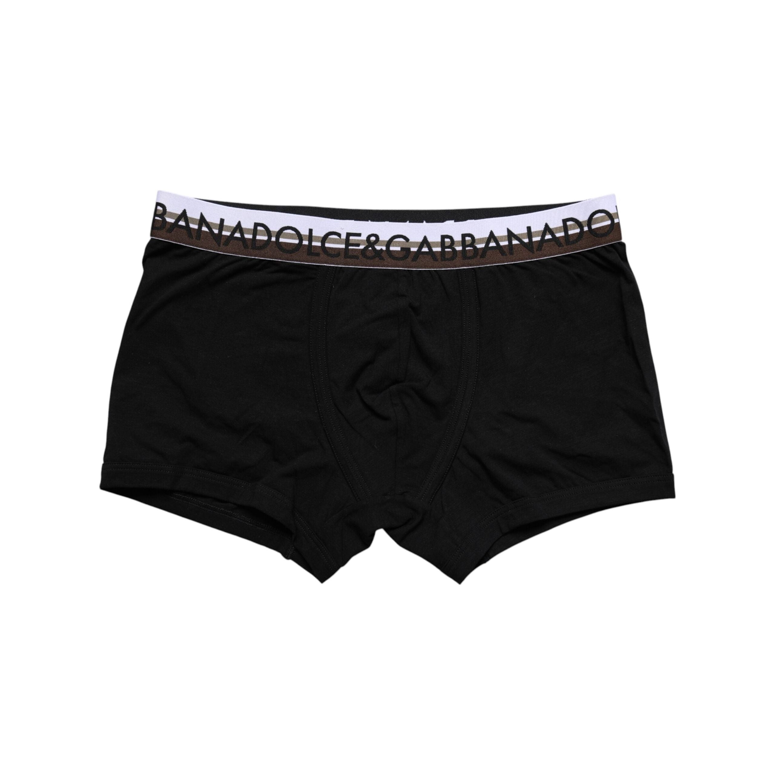 Dolce & Gabbana Black Cotton Stretch Regular Boxer Underwear