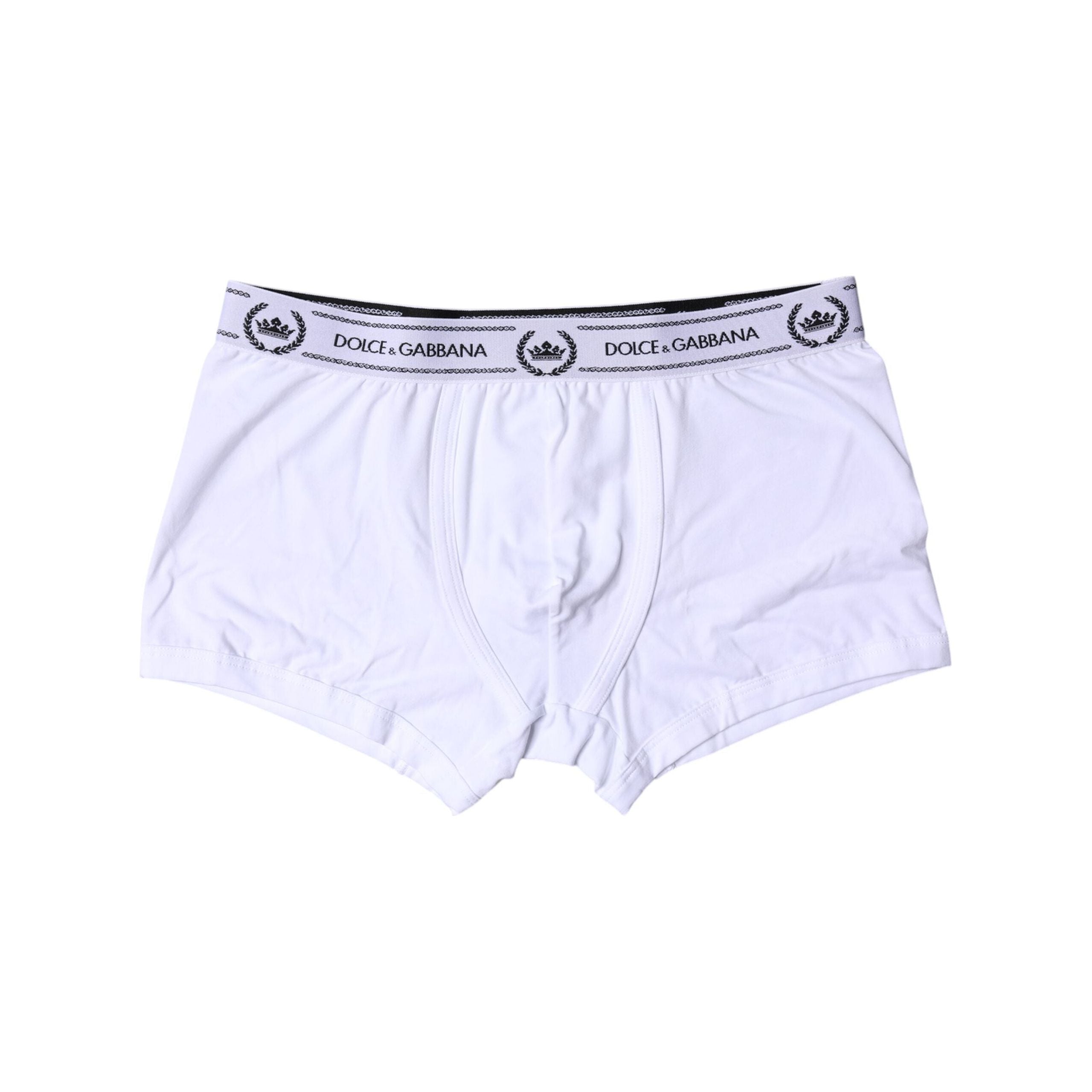 Dolce & Gabbana White Cotton Stretch Regular Boxer Underwear