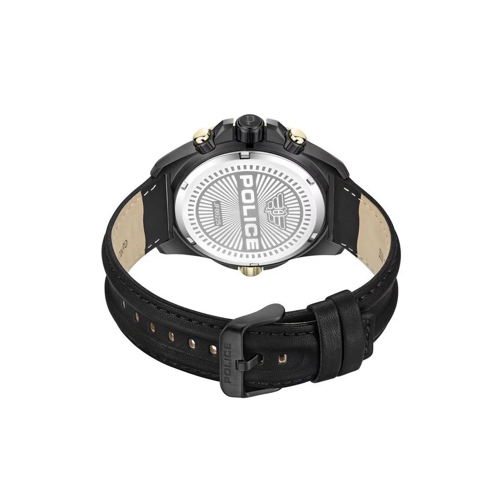 Police Black Leather Leather Watch for Timeless Elegance
