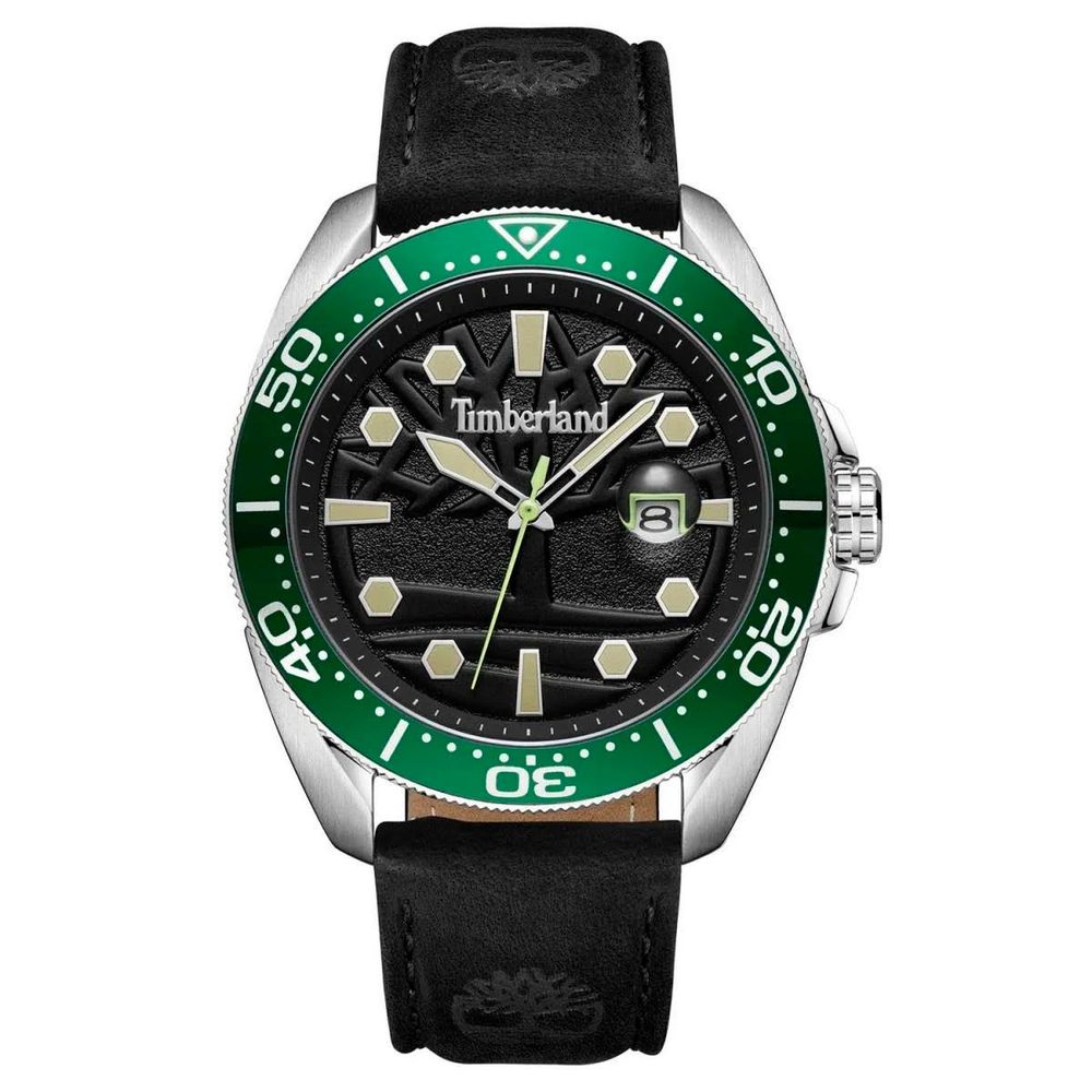 Timberland Black Leather Watch - Timeless Elegance Redefined