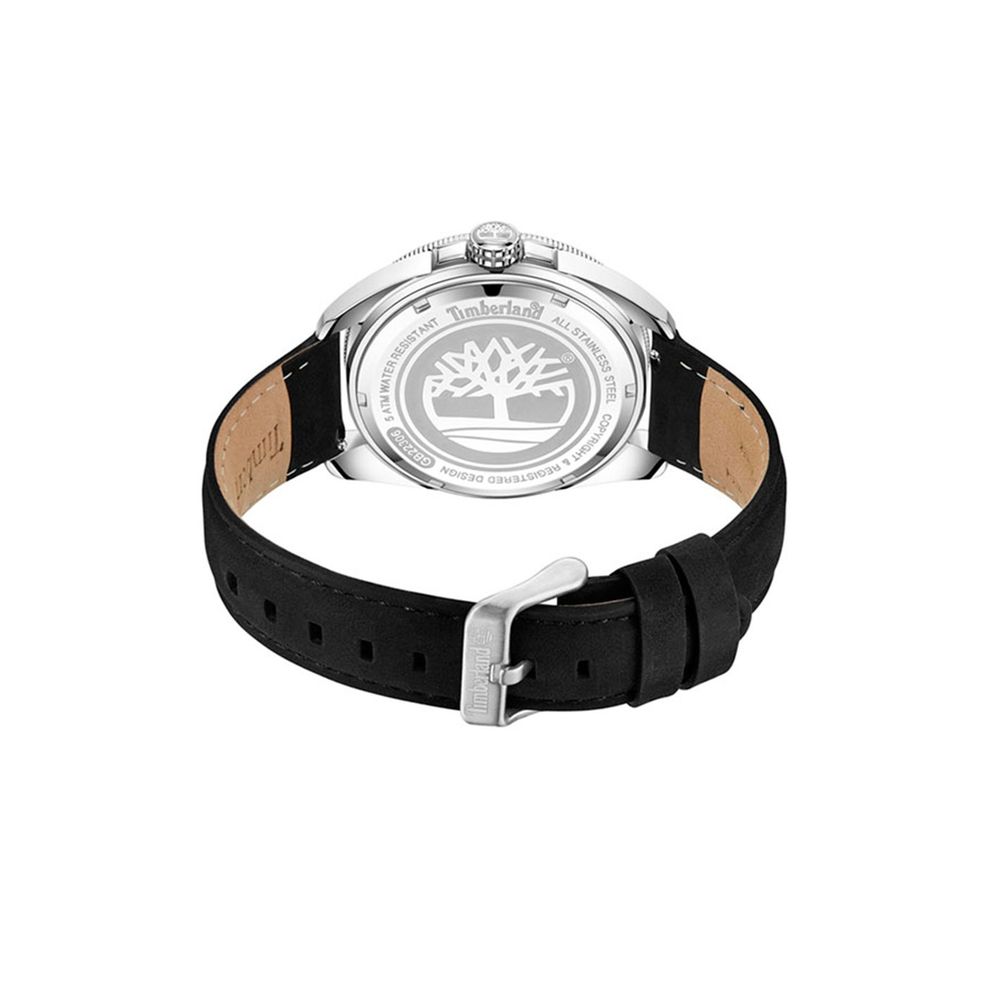 Timberland Black Leather Watch - Timeless Elegance Redefined