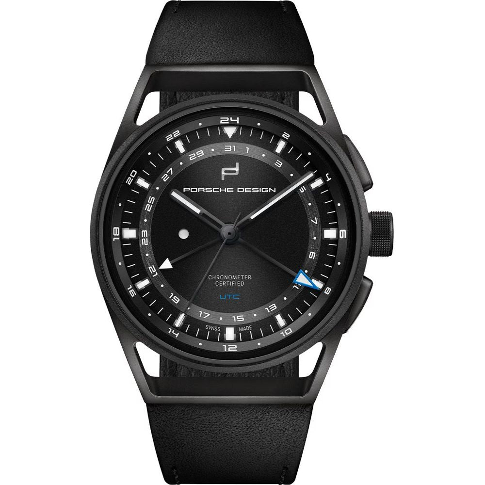 Porsche Design Black Leather Watch for Timeless Elegance