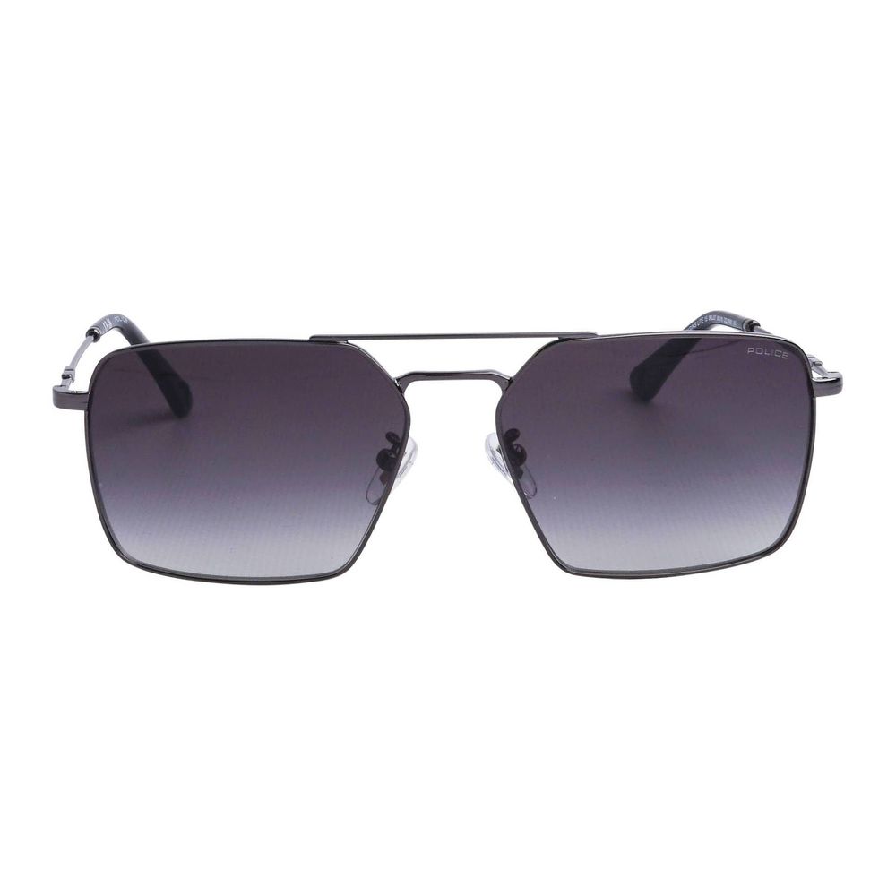 Police Gray Metal Sunglasses for Elevated Style and Elegance