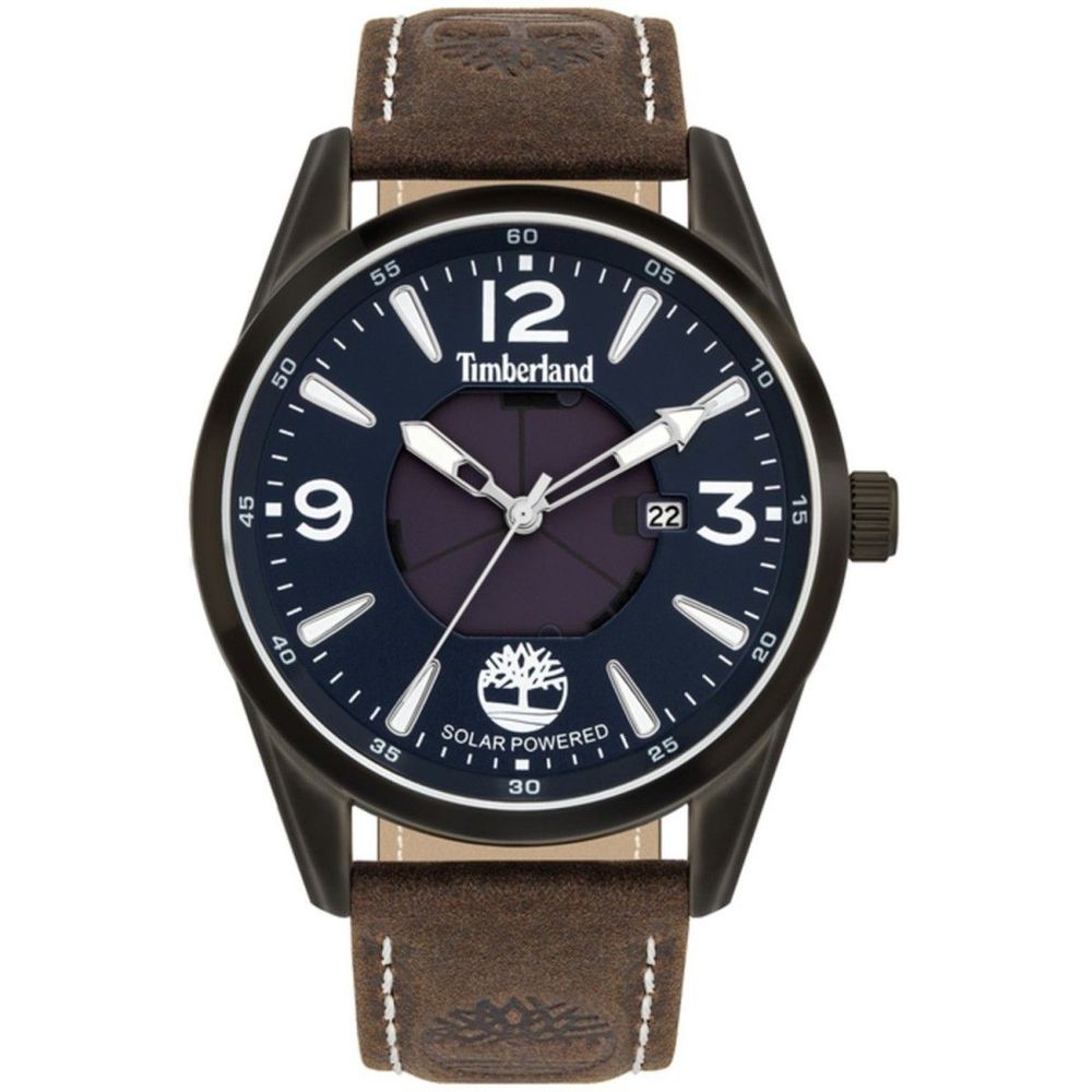 Timberland Brown Leather Watch with Striking Blue Dial