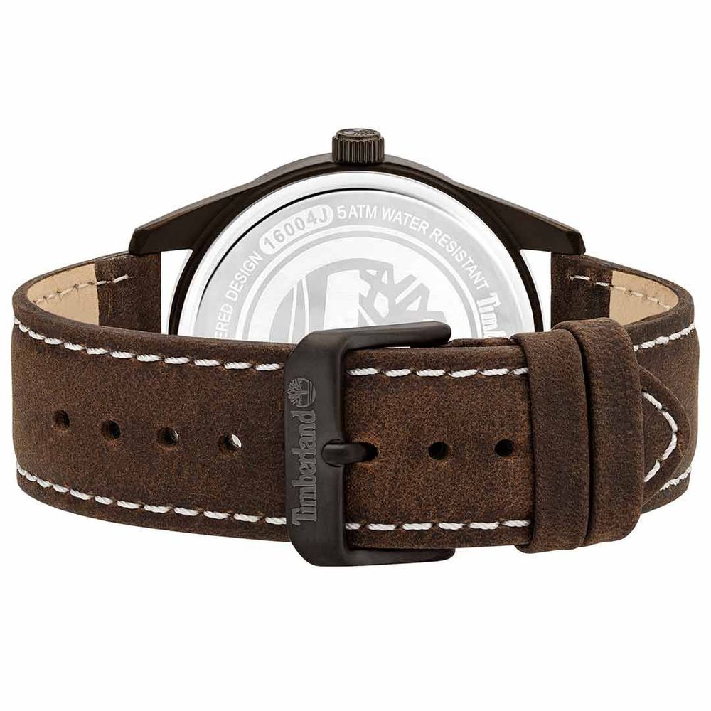Timberland Brown Leather Watch with Striking Blue Dial