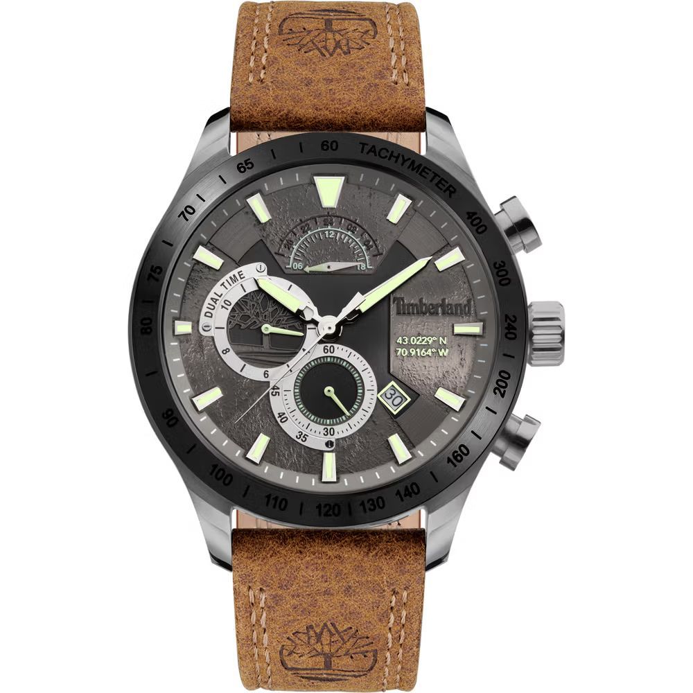 Timberland Brown Leather Watch with Elegant Craftsmanship