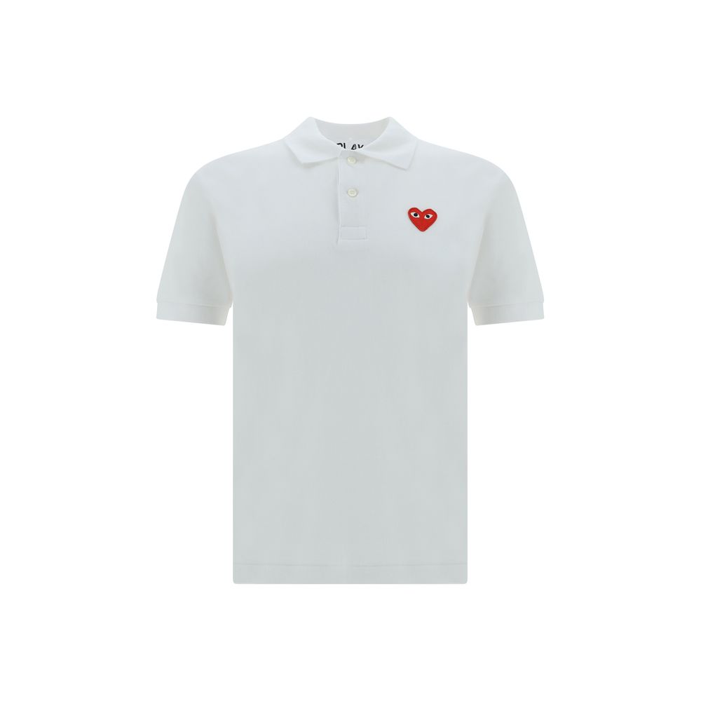 Comme Des Garçons White Cotton Polo Shirt for Elevated Style