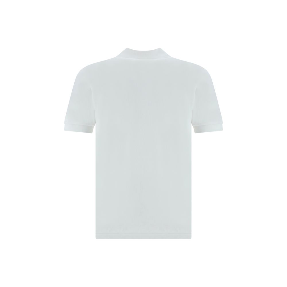 Comme Des Garçons White Cotton Polo Shirt for Elevated Style