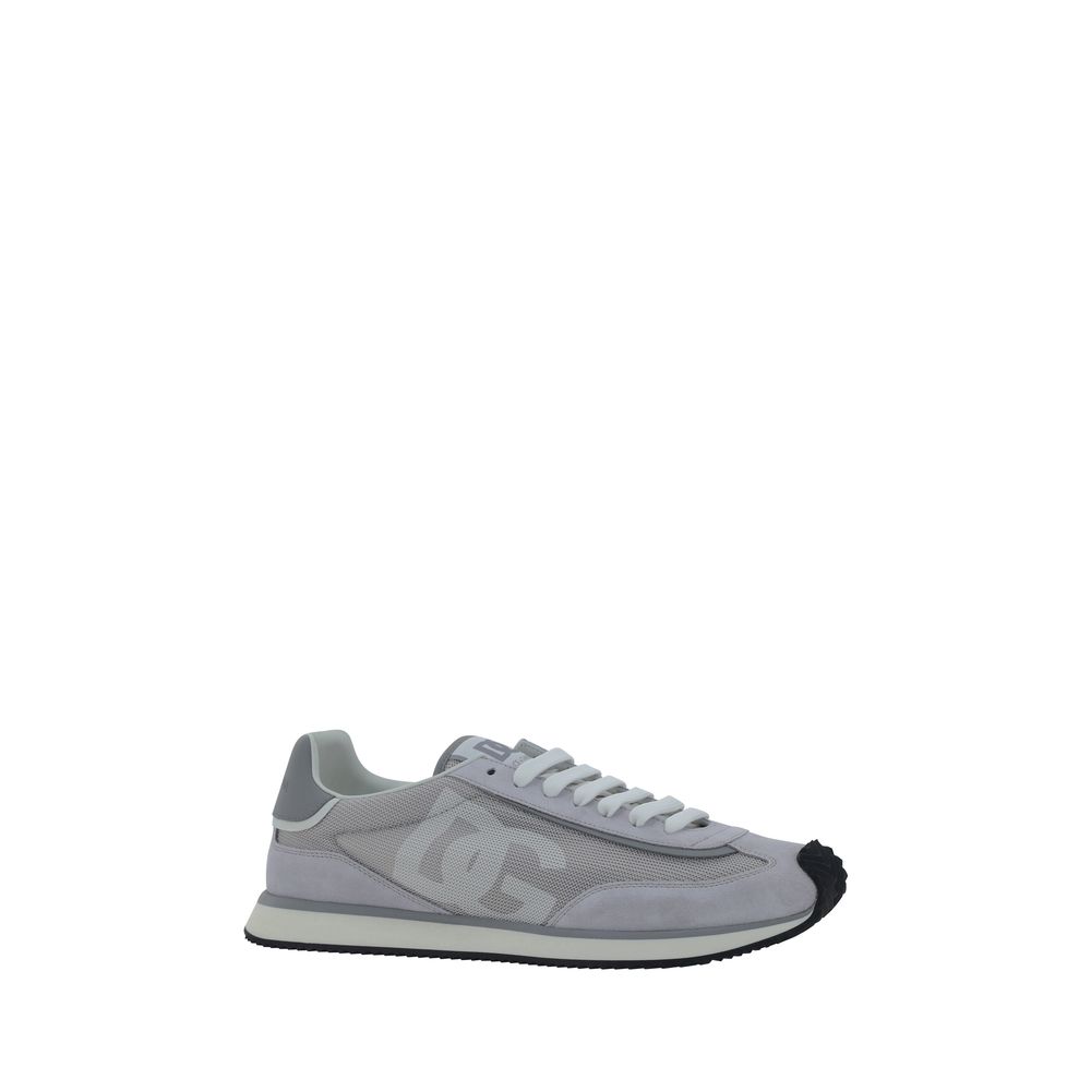Dolce & Gabbana White Luxurious Suede Sneakers