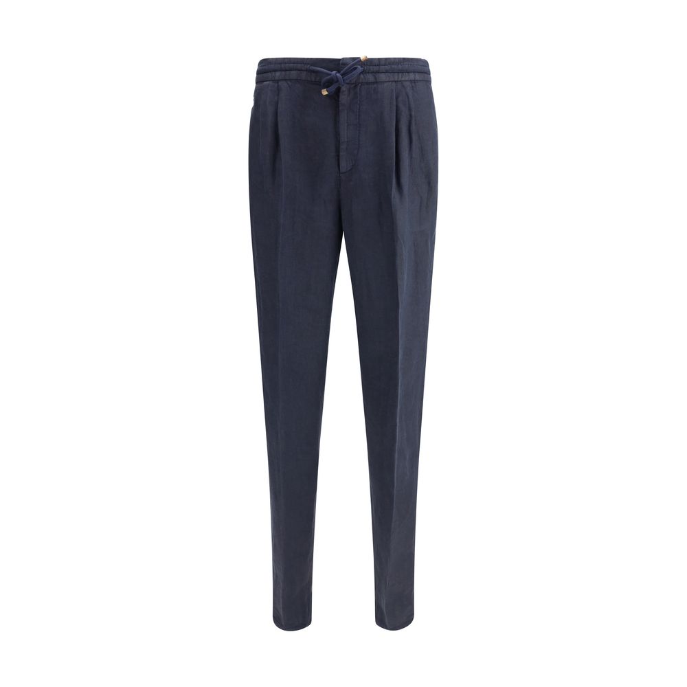 Brunello Cucinelli Beige Linen Pants for Elegant Sophistication