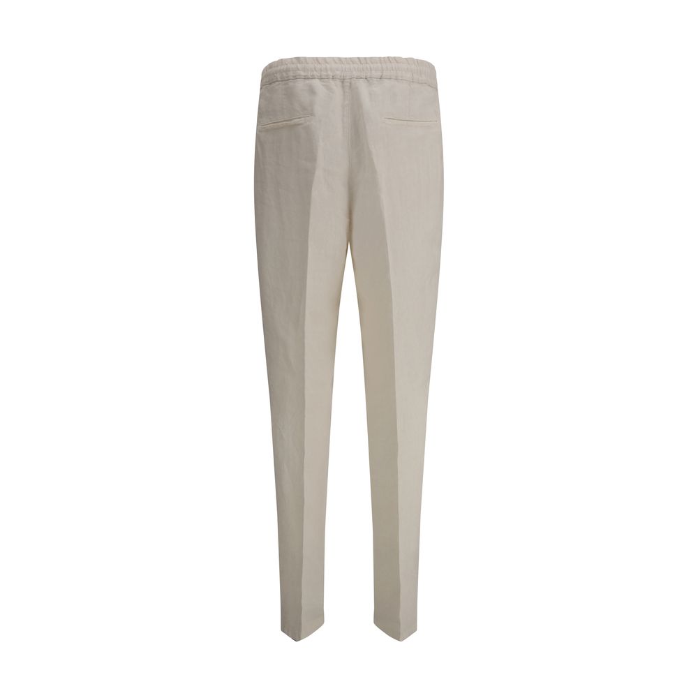 Brunello Cucinelli Beige Linen Pants for Effortless Elegance