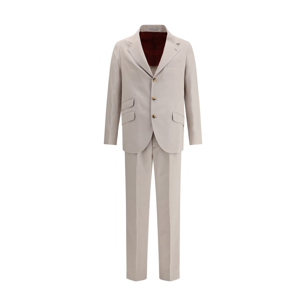 Brunello Cucinelli Navy Silk Suit for Elevated Sophistication