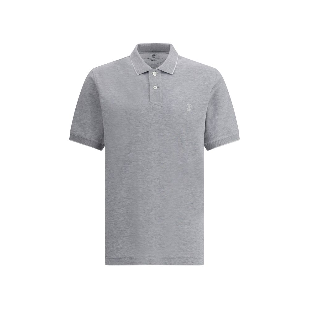 Brunello Cucinelli Navy Cotton Polo Shirt for Refined Elegance