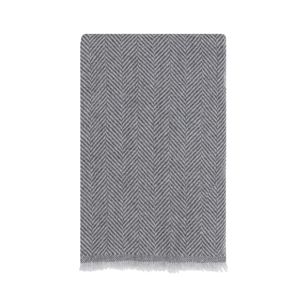 Brunello Cucinelli Grey Linen and Cashmere Scarf Elegance
